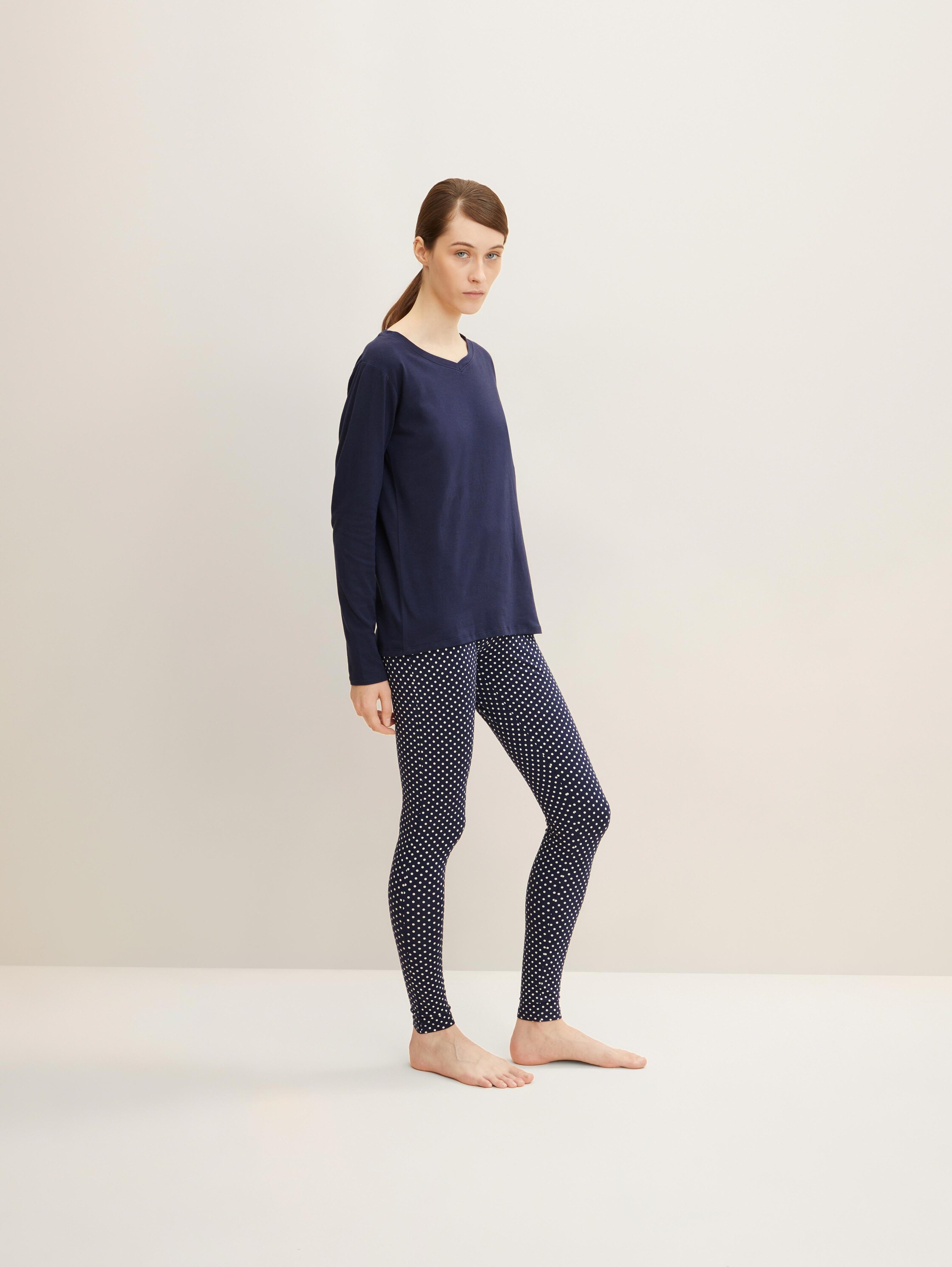 Pyjama-Leggings mit Punktemuster - dark_blue_allover - 