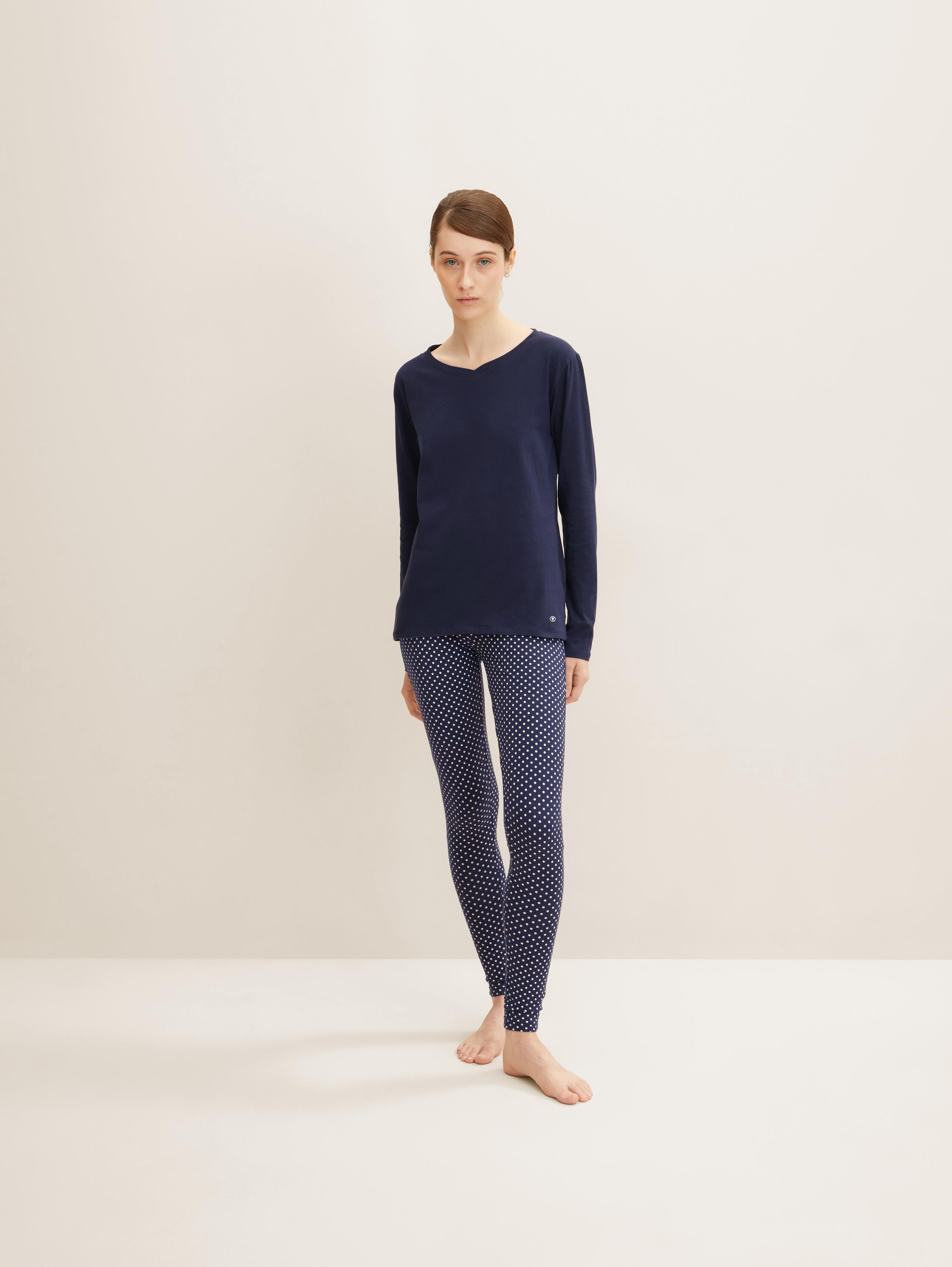 Pyjama-Leggings mit Punktemuster - dark_blue_allover - 
