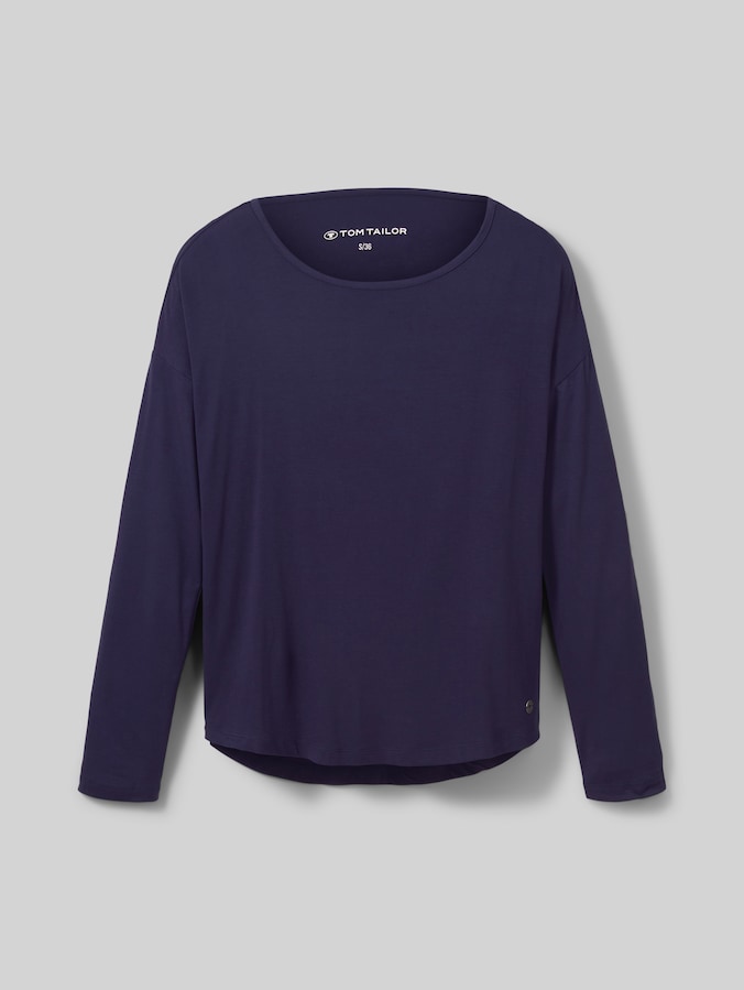 Pyjama-Langarmshirt von Women, dark blue uni