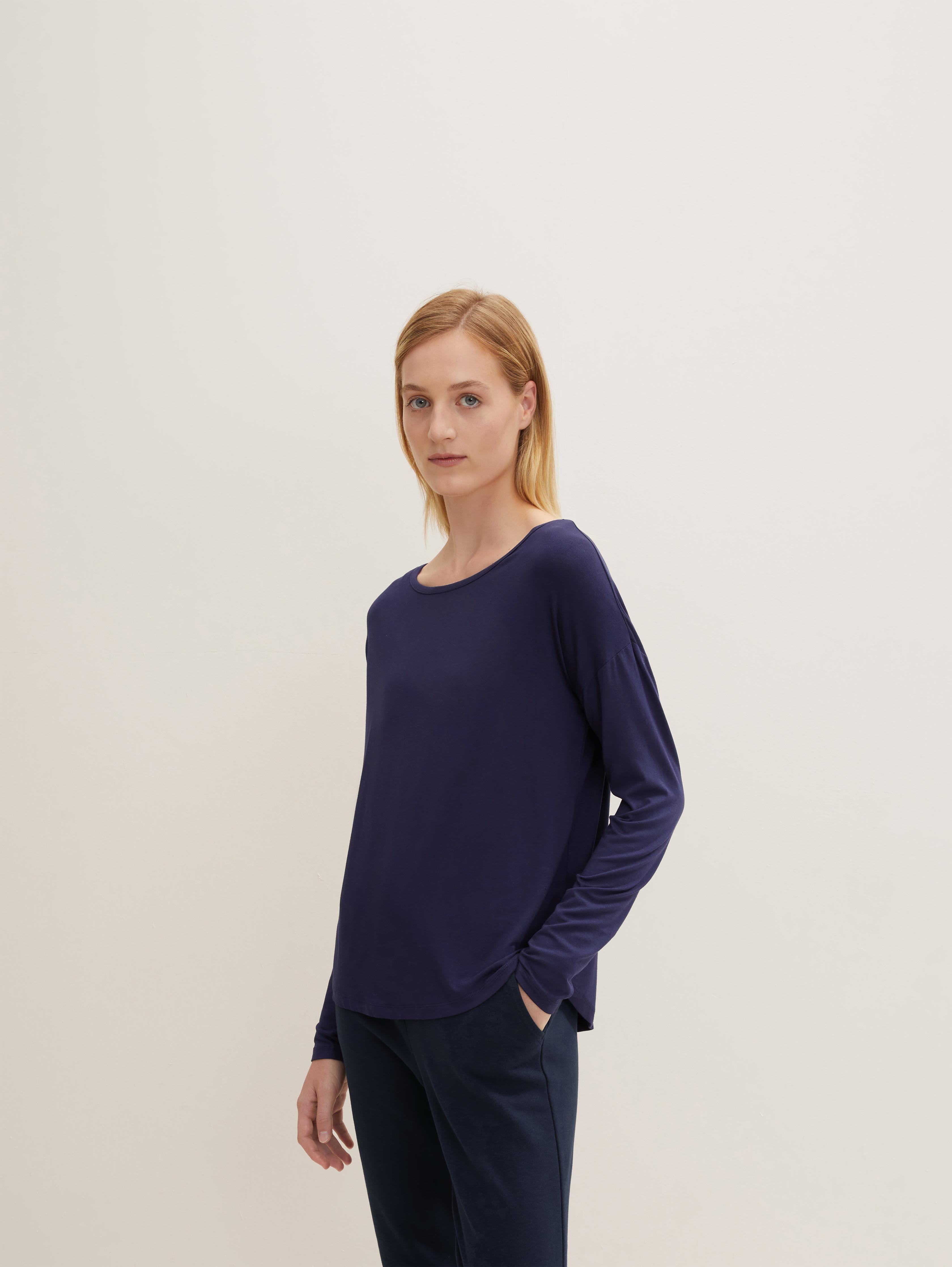Pyjama-Langarmshirt von Women, dark blue uni