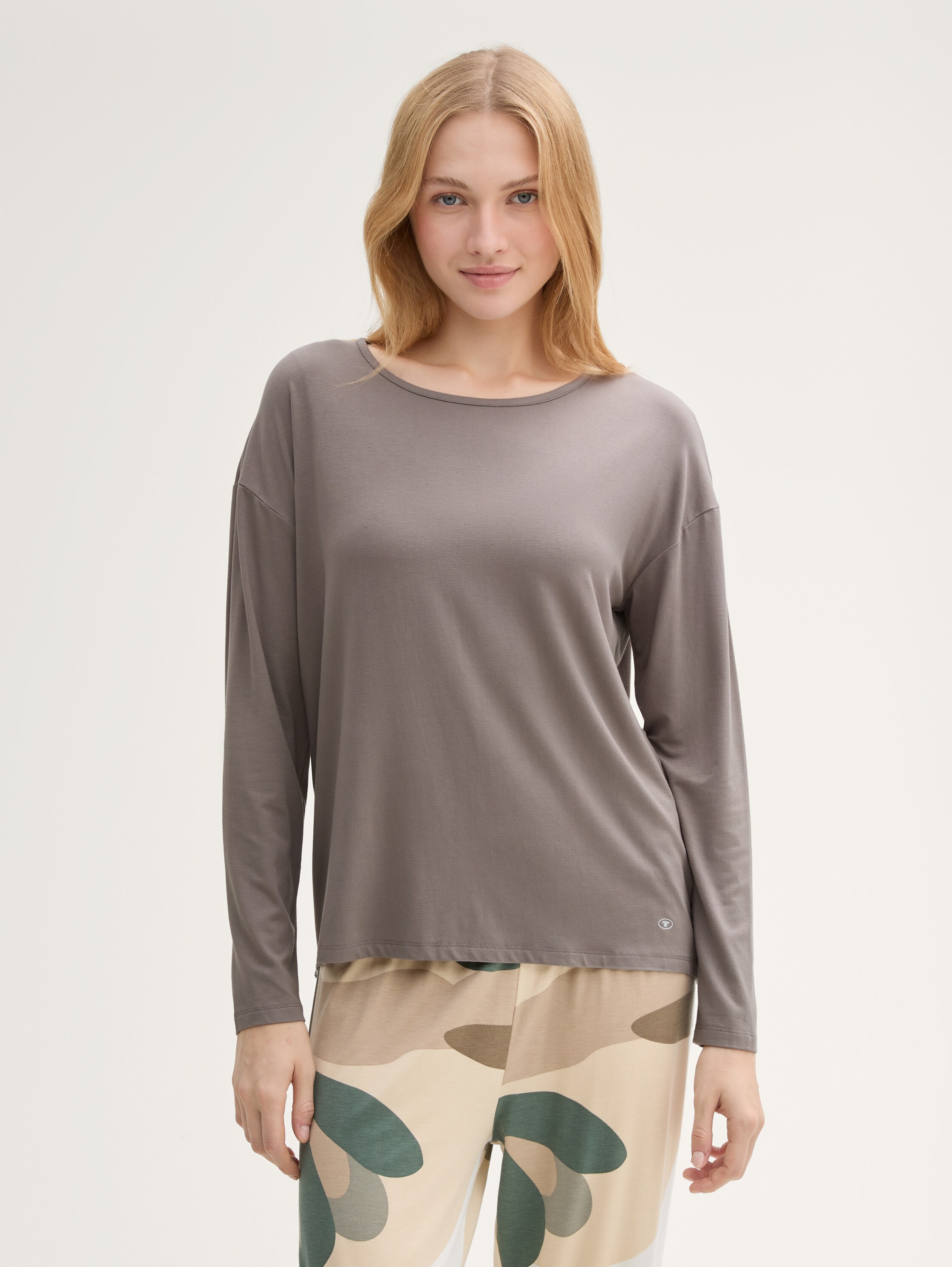 Loungewear shirt met lange mouwen - greymediumsolid - 