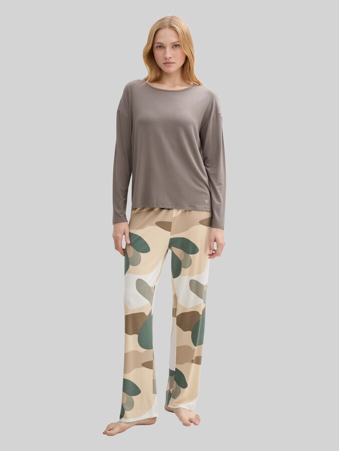 Loungewear Langarmshirt von Women, grey-medium-solid