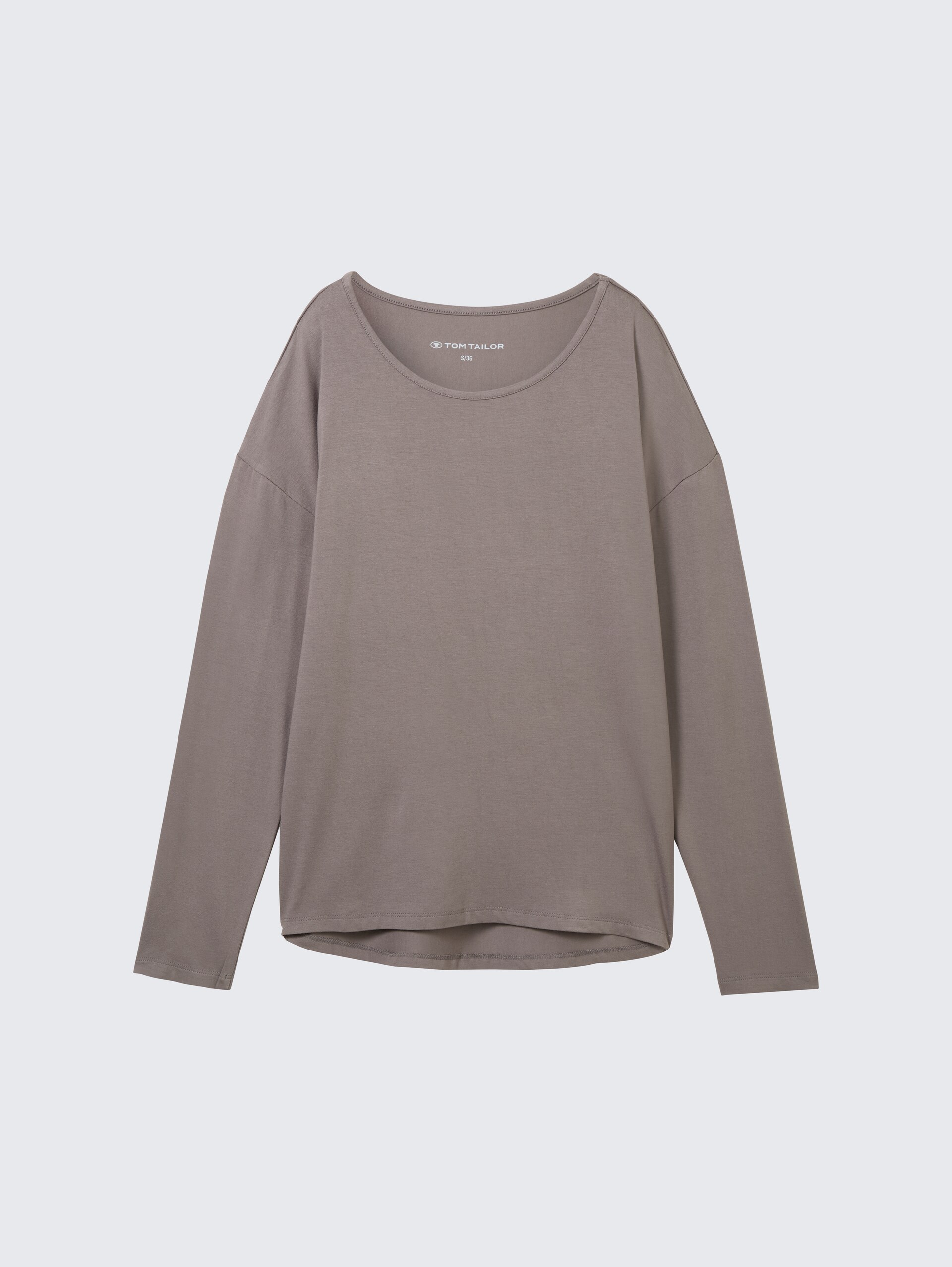 Loungewear Langarmshirt - grey-medium-solid - Vorder-Produkt-Ansicht