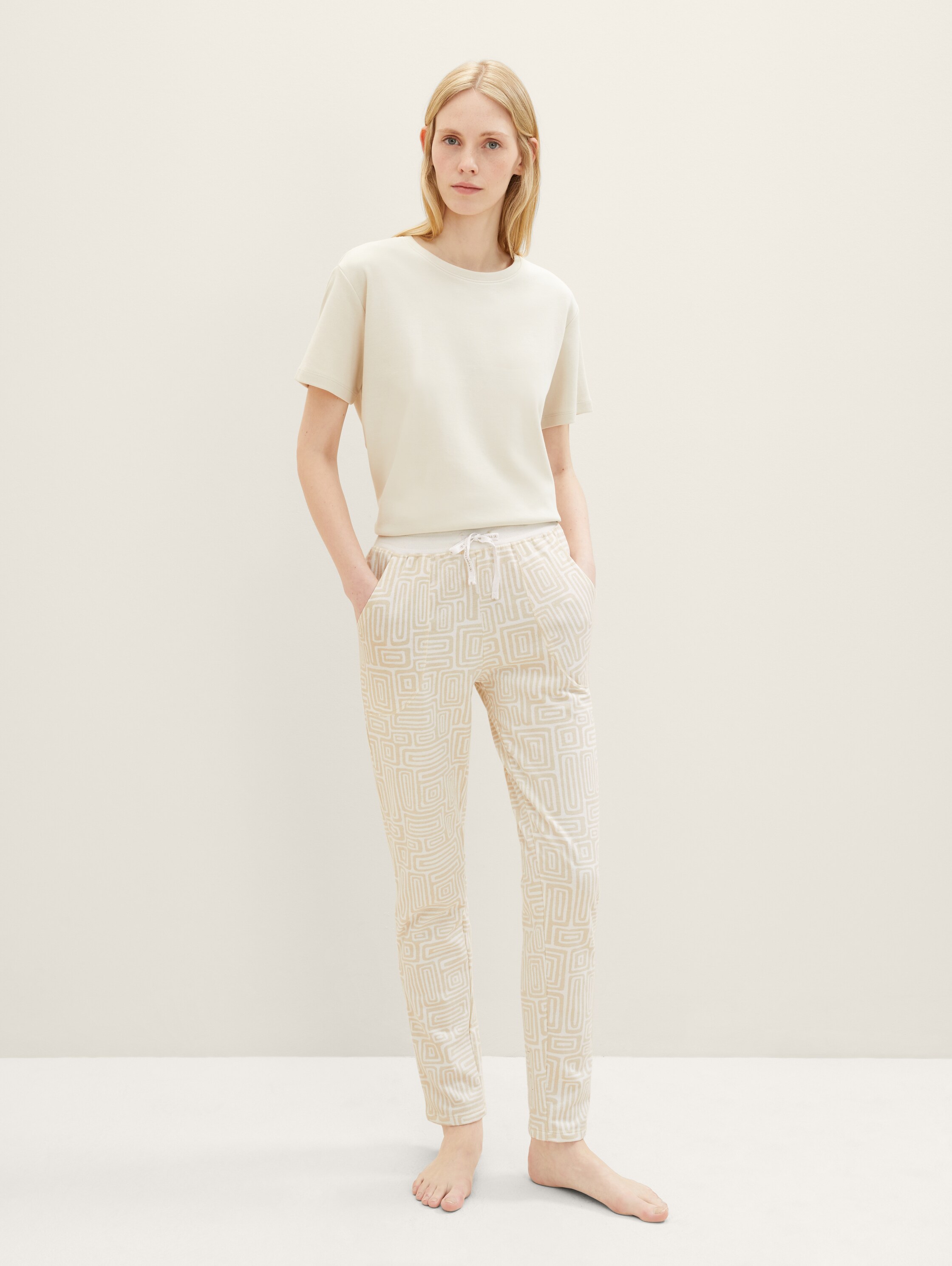 Gemusterte Sweathose - braunhellallover - 