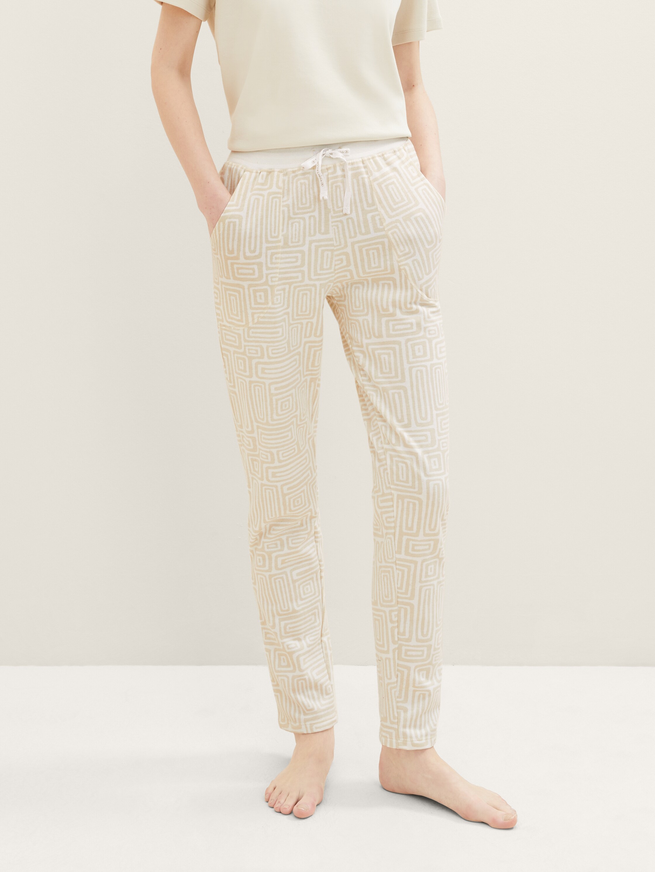 Gemusterte Sweathose - braunhellallover - 