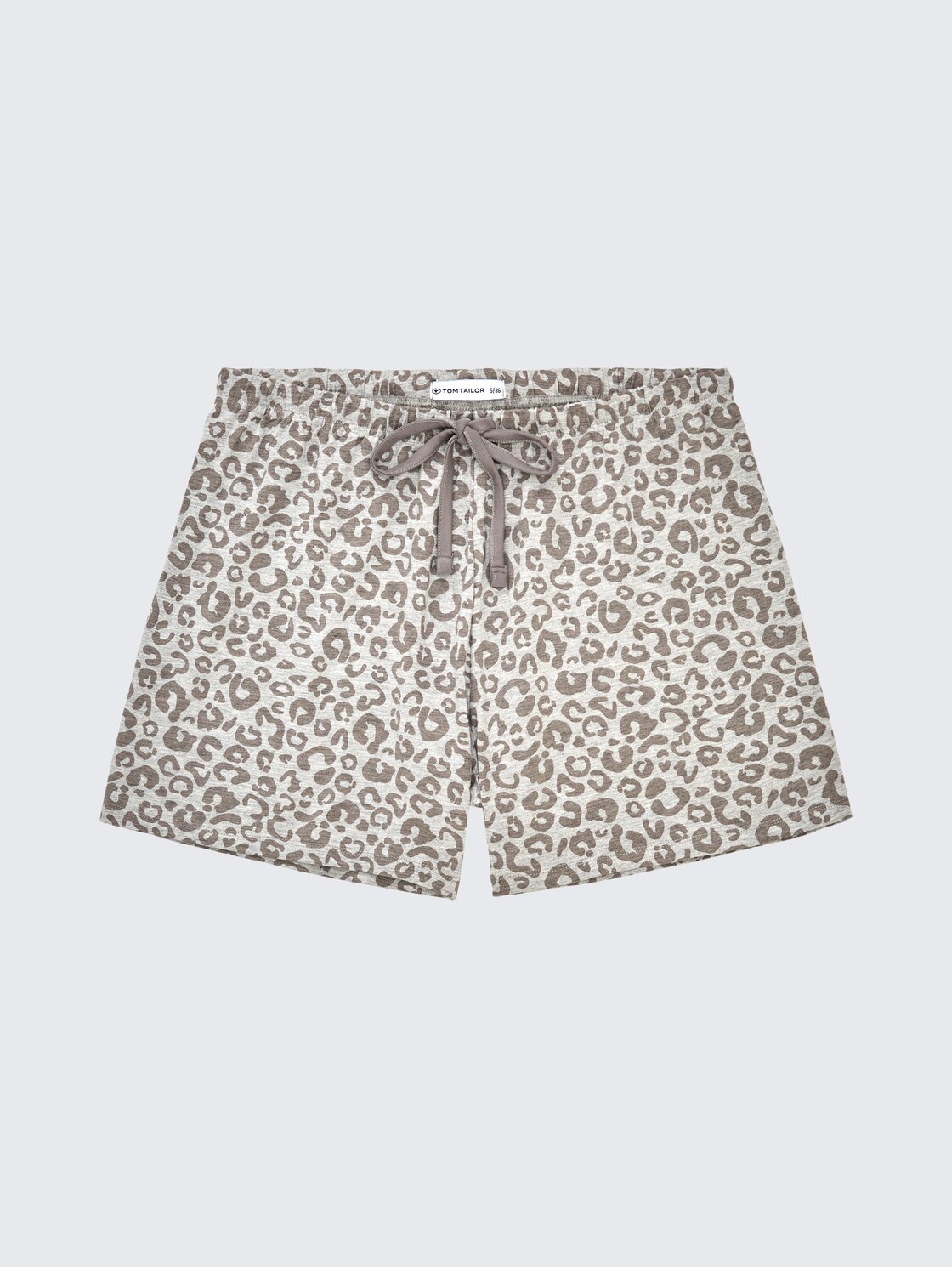 Pyjama-Shorts mit Leo-Print - grey-medium-allover - Vorder-Produkt-Ansicht