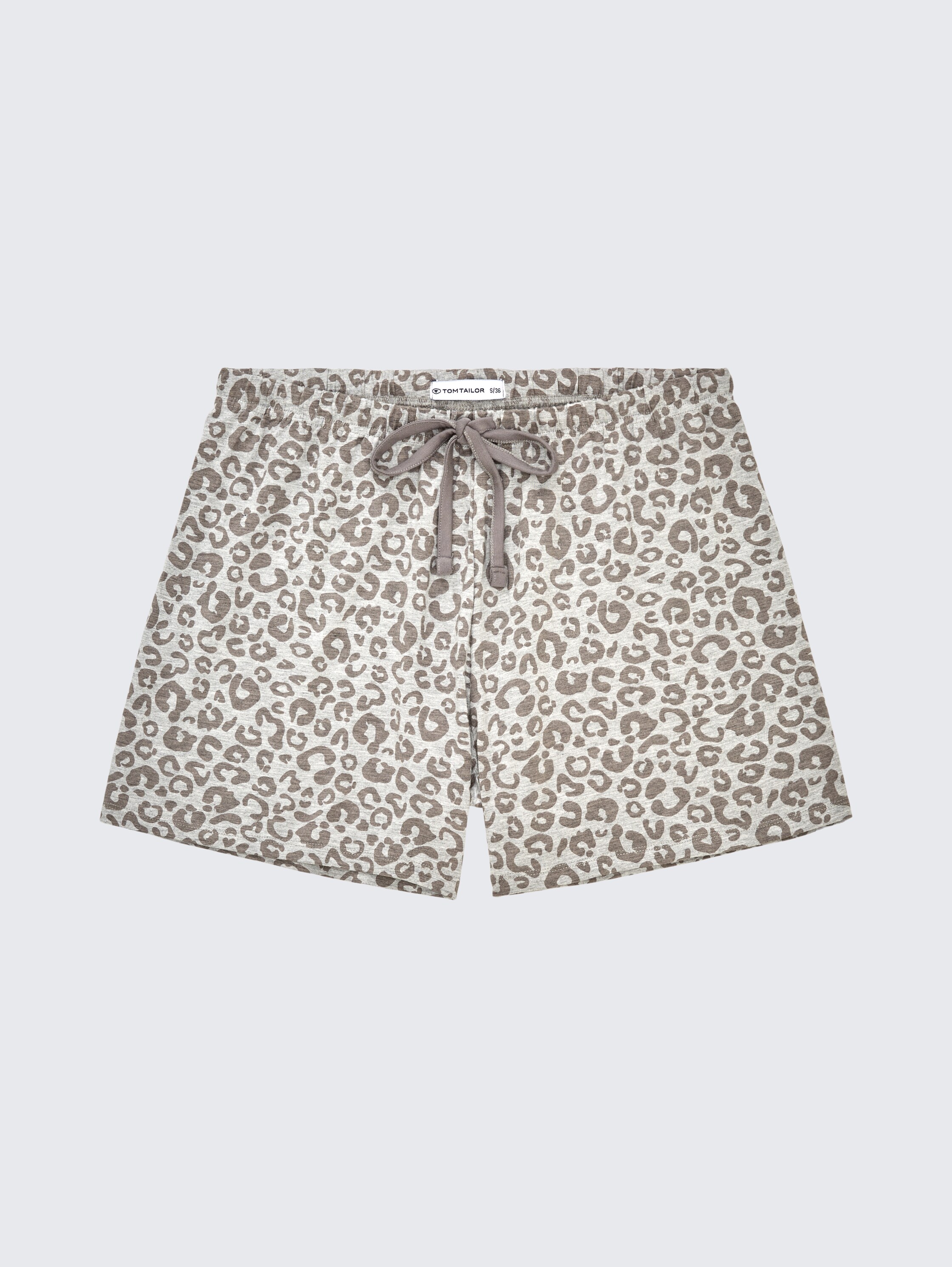 Pyjama-Shorts mit Leo-Print - greymediumallover - 