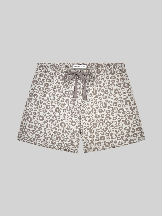 Pyjama-Shorts mit Leo-Print von Women, grey-medium-allover