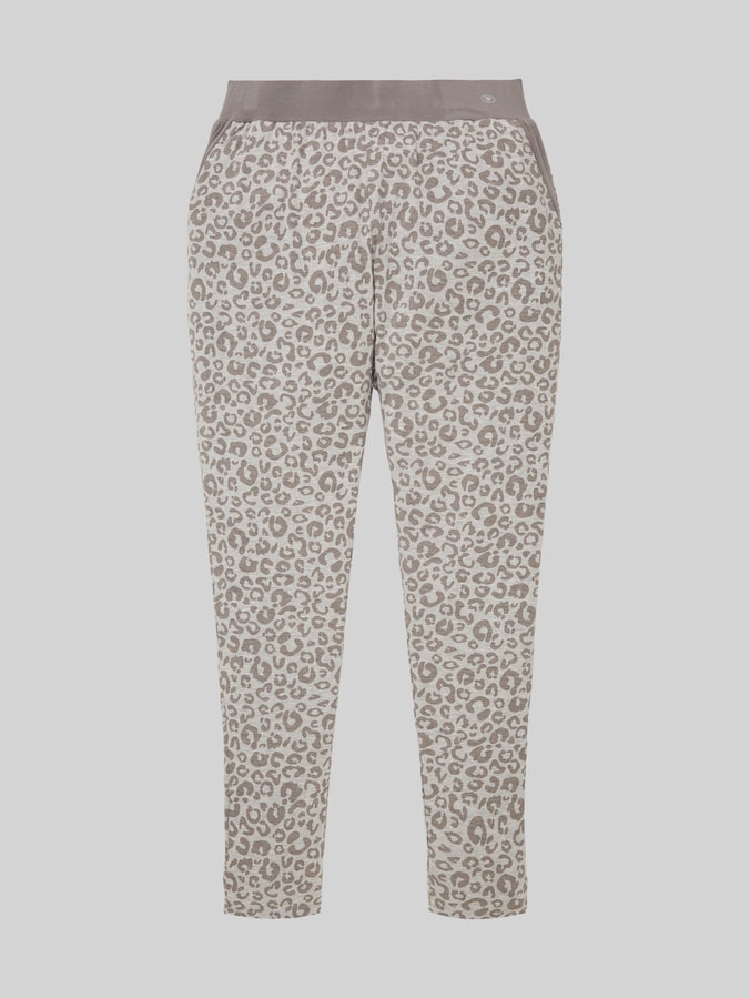 Pyjama-Hose mit Leo-Print von Women, grey-medium-allover