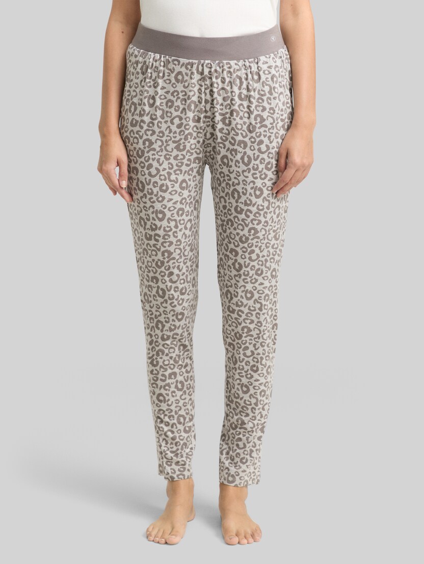 Pyjama trousers with leo print by Women, grey-medium-allover