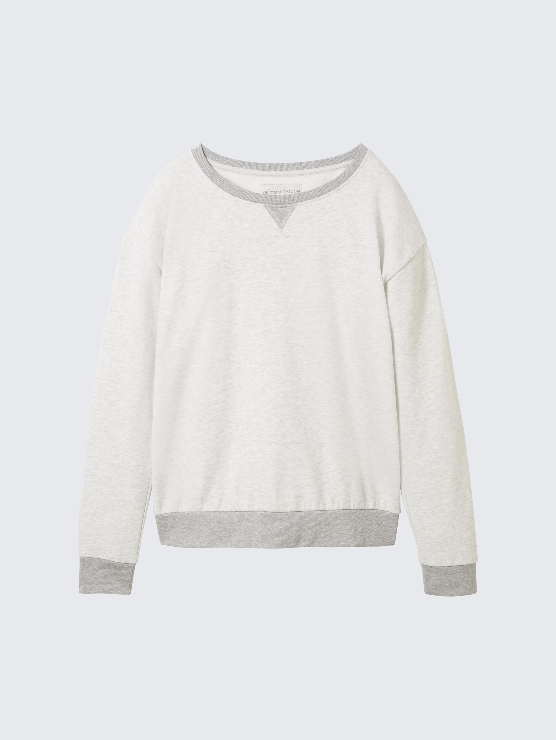 Loungewear Sweatshirt in Melange Optik - weiß-mittel-melange - Vorder-Produkt-Ansicht