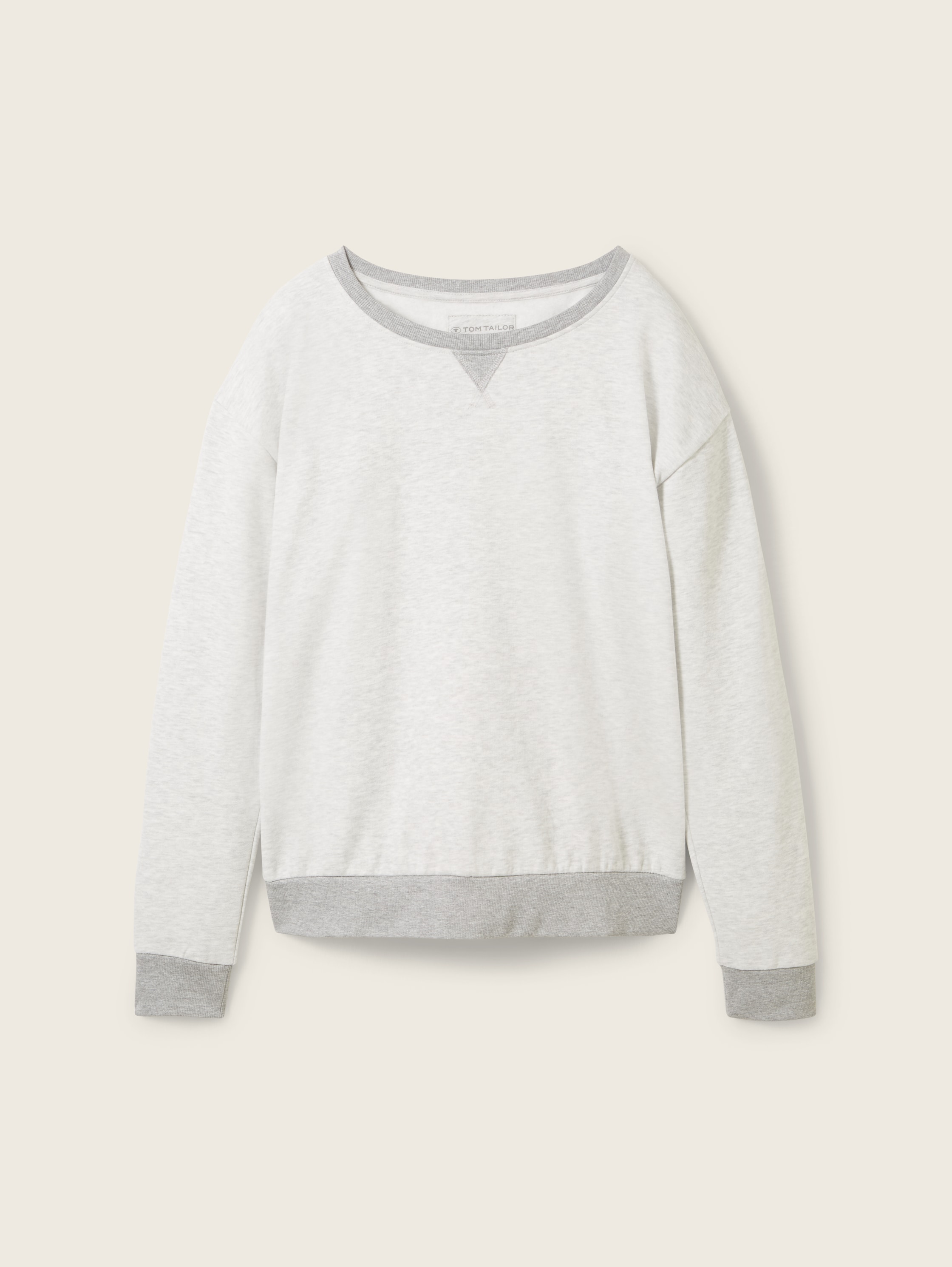 Loungewear Sweatshirt in Melange Optik - weissmittelmelange - 