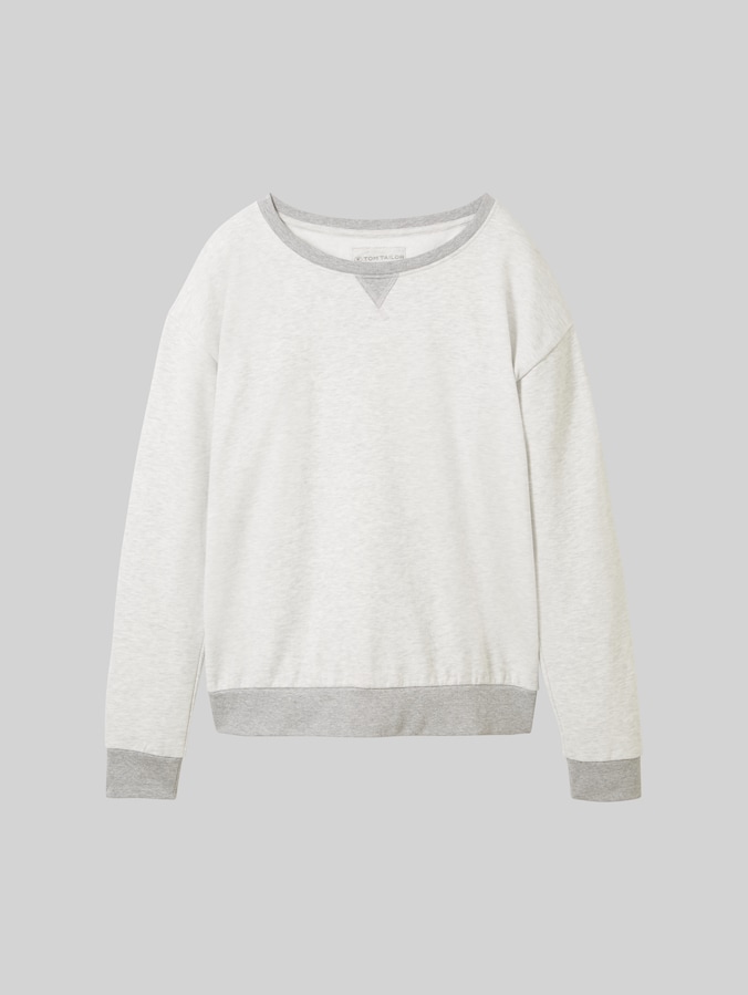 Loungewear Sweatshirt in Melange Optik von Women, weiß-mittel-melange