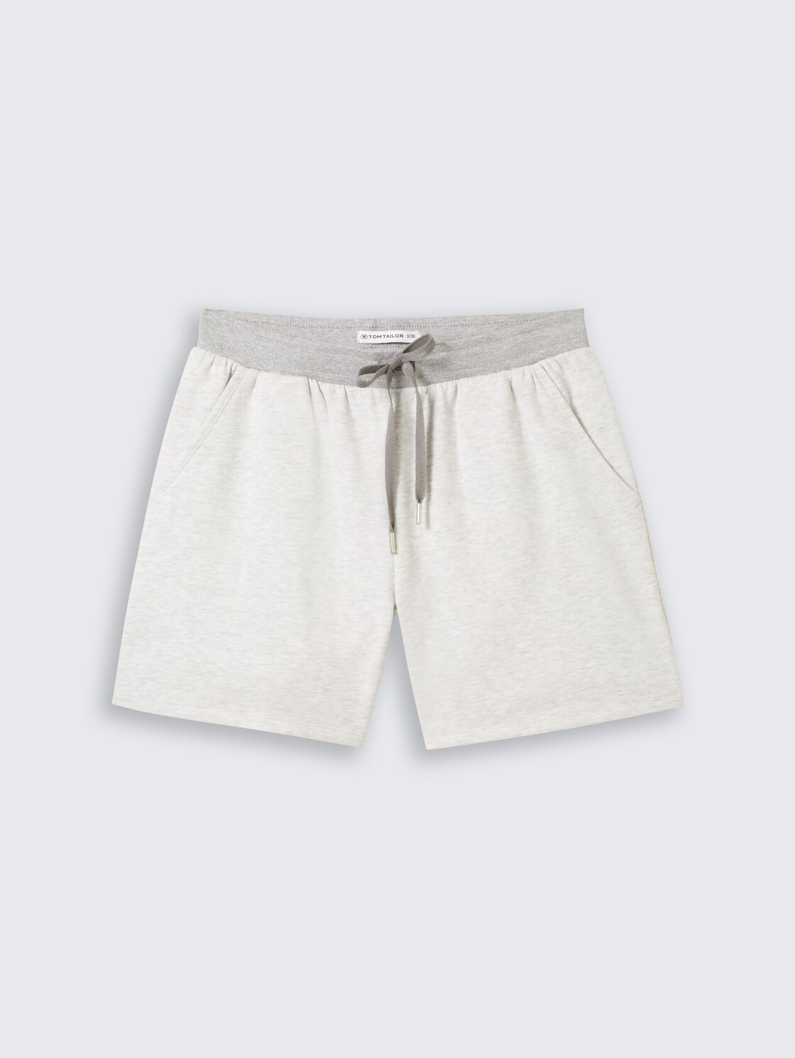 Loungewear Sweat-Shorts - weiß-mittel-melange - Vorder-Produkt-Ansicht