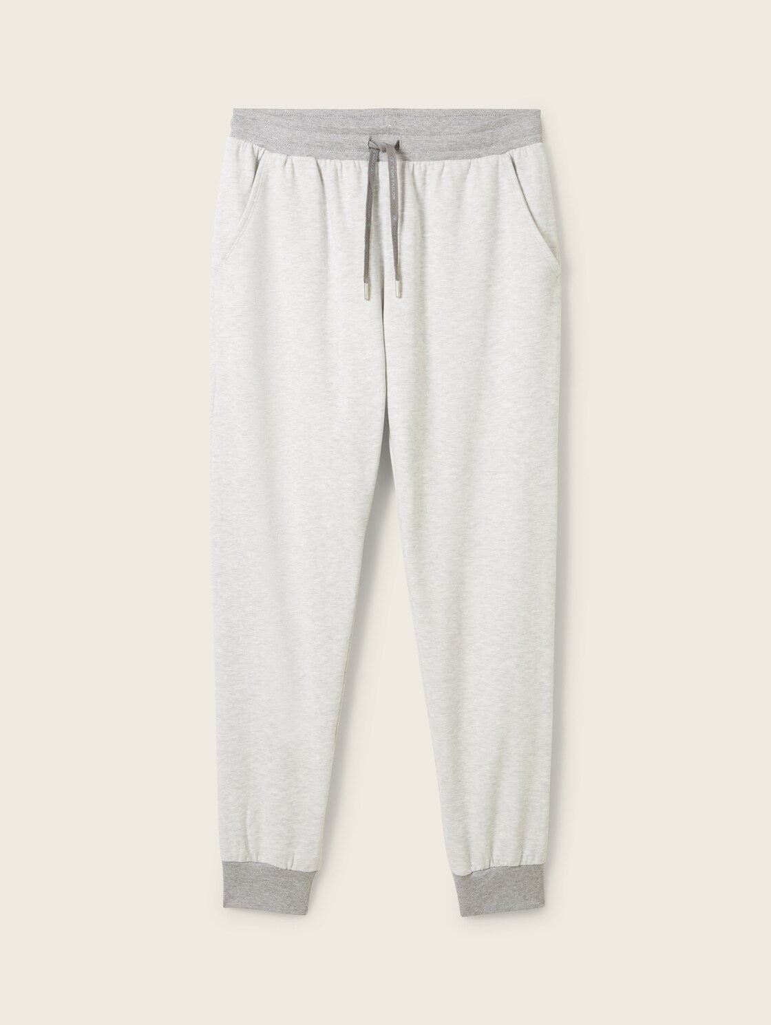 Loungewear Sweat-Hose in Melange Optik - weiß-mittel-melange - Vorder-Produkt-Ansicht