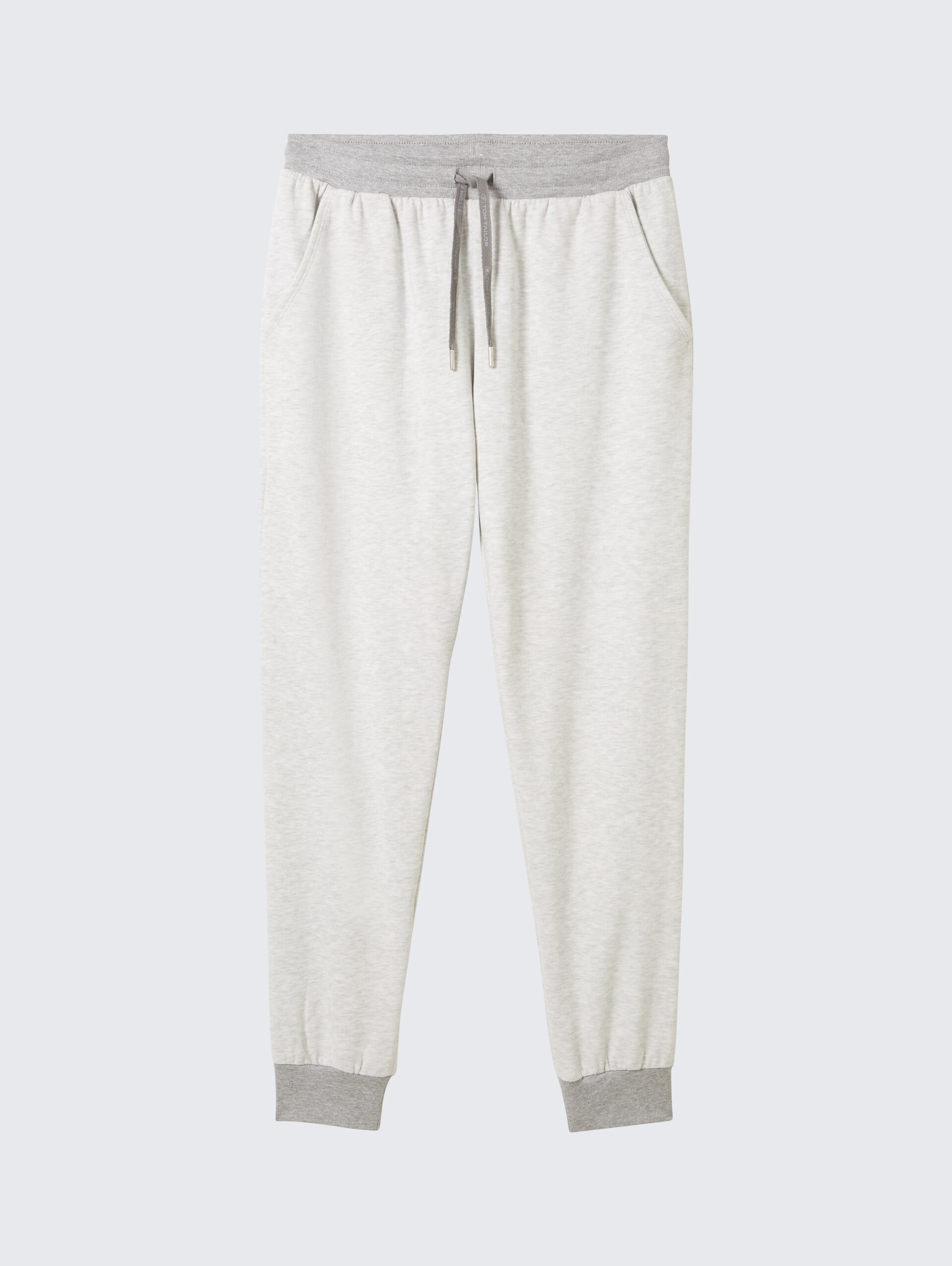 Loungewear Sweat-Hose in Melange Optik - weiß-mittel-melange - Vorder-Produkt-Ansicht