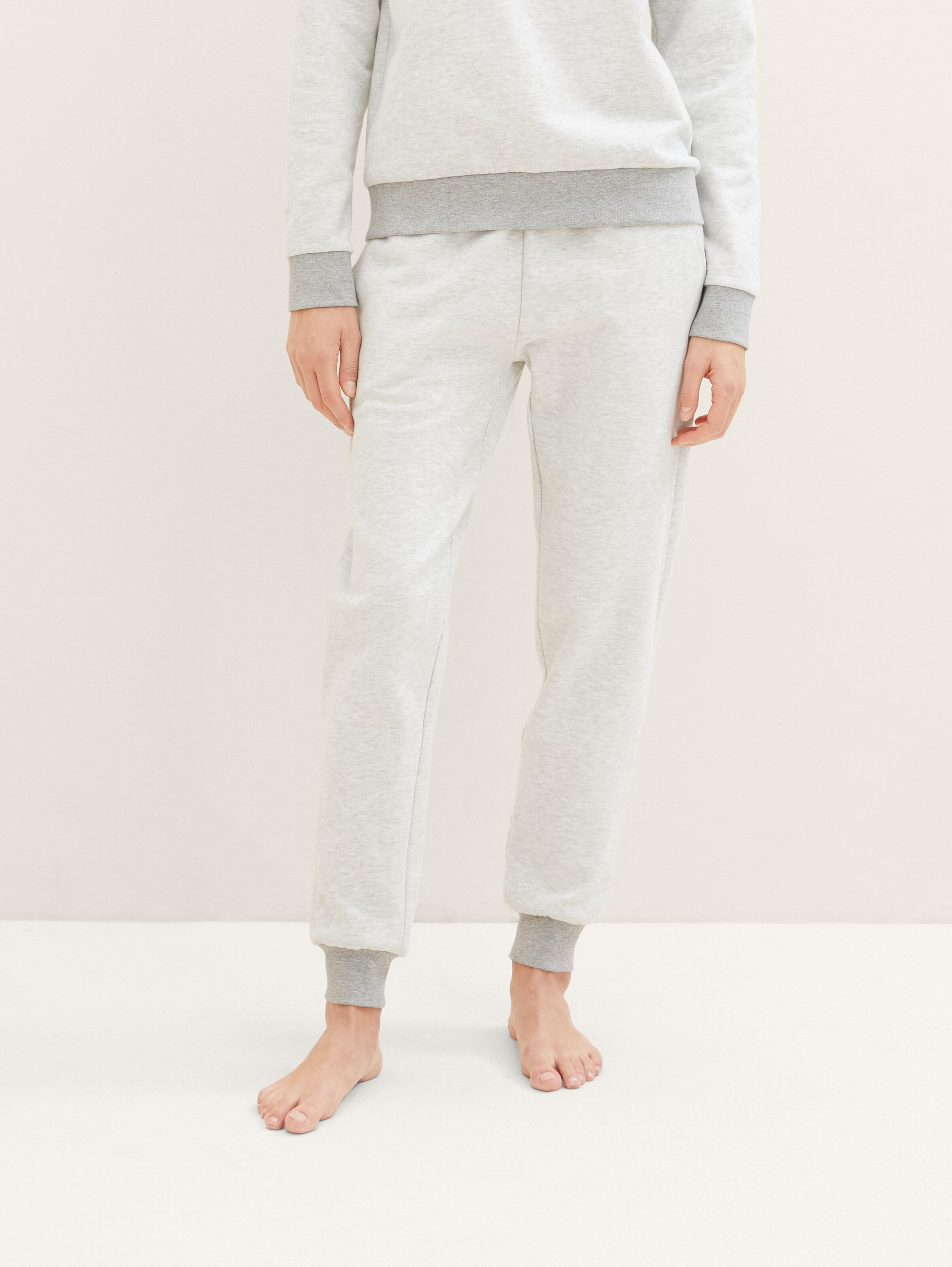 Loungewear Sweat-Hose in Melange Optik von Women, weiß-mittel-melange