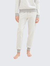 Loungewear Sweat-Hose in Melange Optik - weiß-mittel-melange - Ausschnitt Model-Vorderansicht