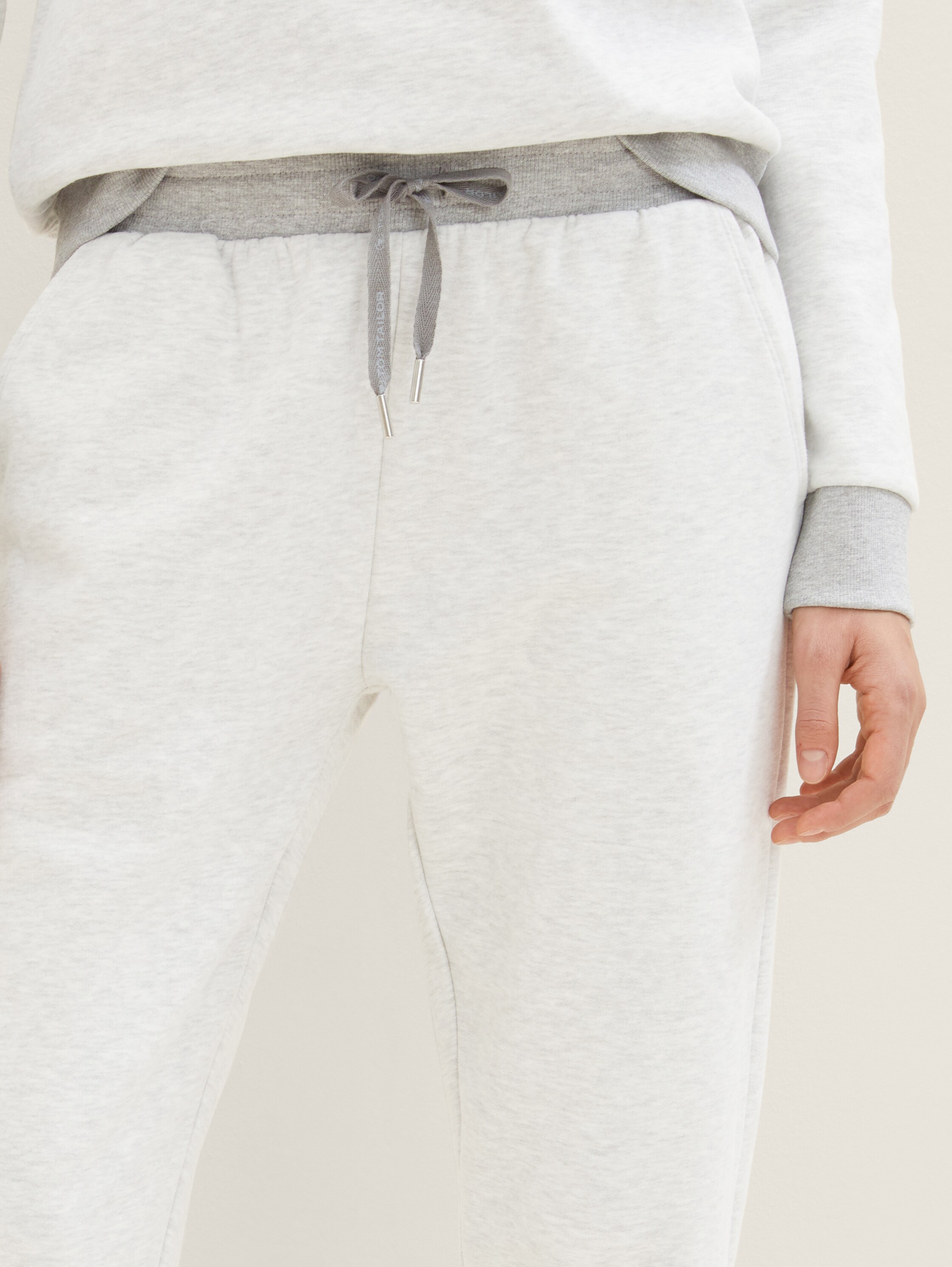 Loungewear Sweat-Hose in Melange Optik - weissmittelmelange - 