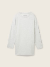 Loungewear oversized Langarmshirt mit Logo-Print - weiß-mittel-melange - Vorder-Produkt-Ansicht