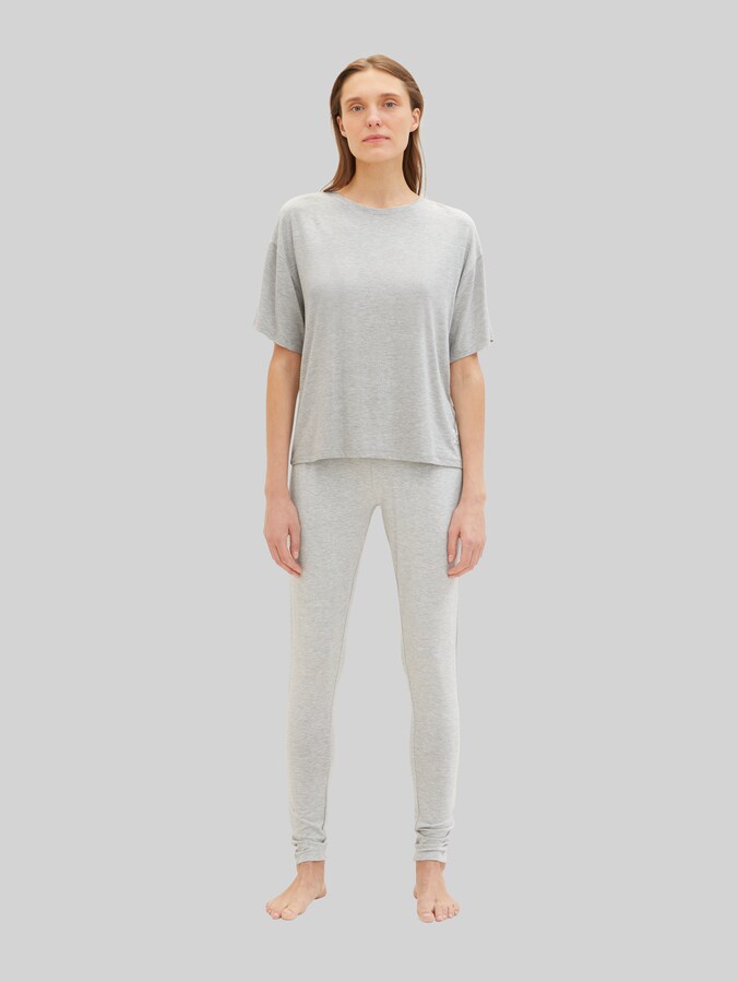 Loungewear T-Shirt in Melange Optik von Women, grey-medium-melange