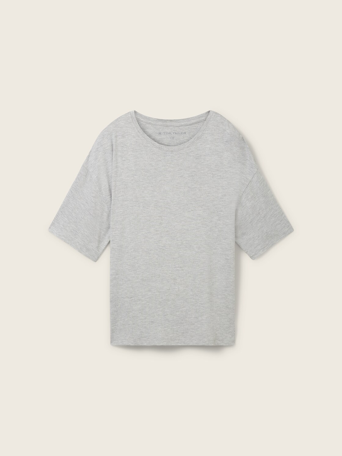 Loungewear T-Shirt in Melange Optik - grey-medium-melange - Vorder-Produkt-Ansicht