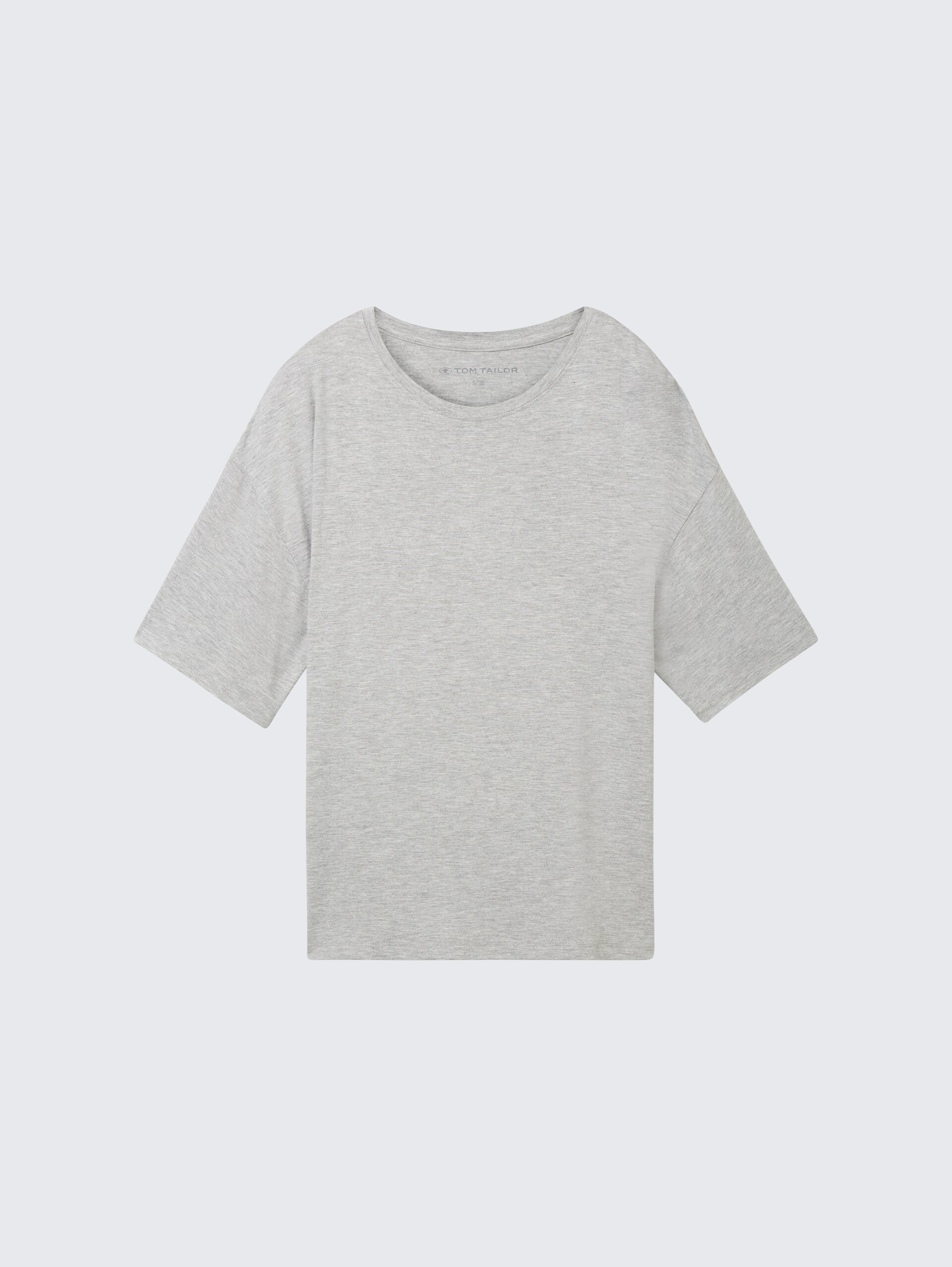 Loungewear T-Shirt in Melange Optik - grey-medium-melange - Vorder-Produkt-Ansicht