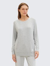 Loungewear Sweatshirt in Melange Optik - grey-medium-melange - Model-Vorderansicht