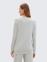 Loungewear Sweatshirt in Melange Optik - grey-medium-melange - Model-Rückansicht