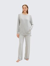 Loungewear Sweatshirt in Melange Optik - grey-medium-melange - seitliche Model-Ansicht