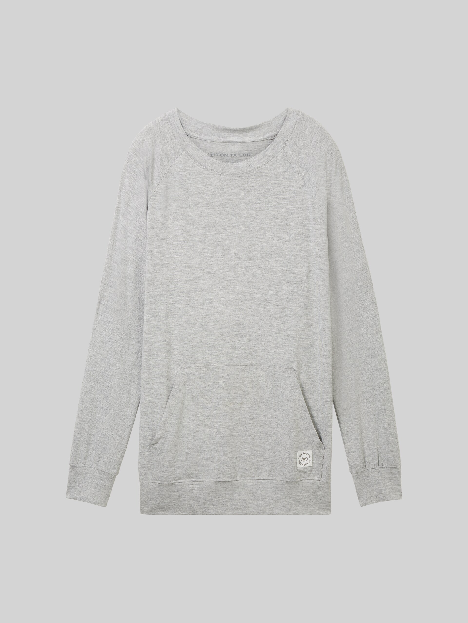 Loungewear Sweatshirt in melange look - grey-medium-melange - Front product view