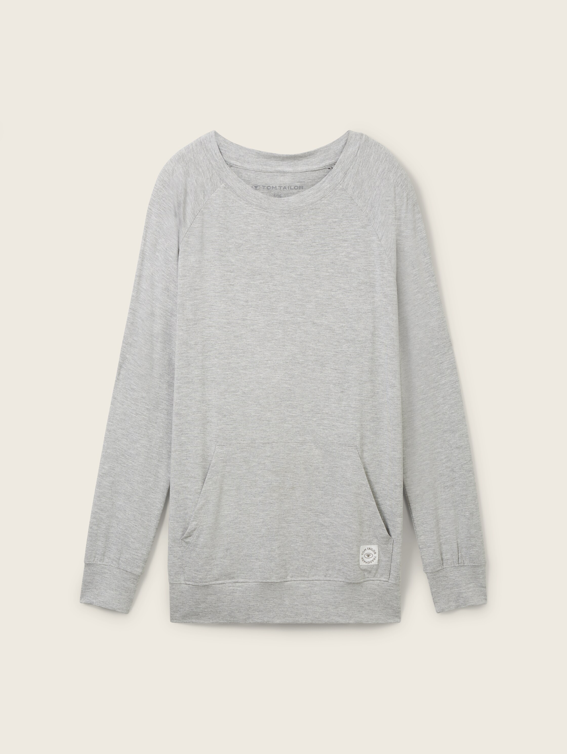 Loungewear Sweatshirt in Melange Optik - greymediummelange - 