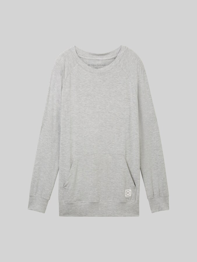 Loungewear Sweatshirt in melange look by Women, grey-medium-melange