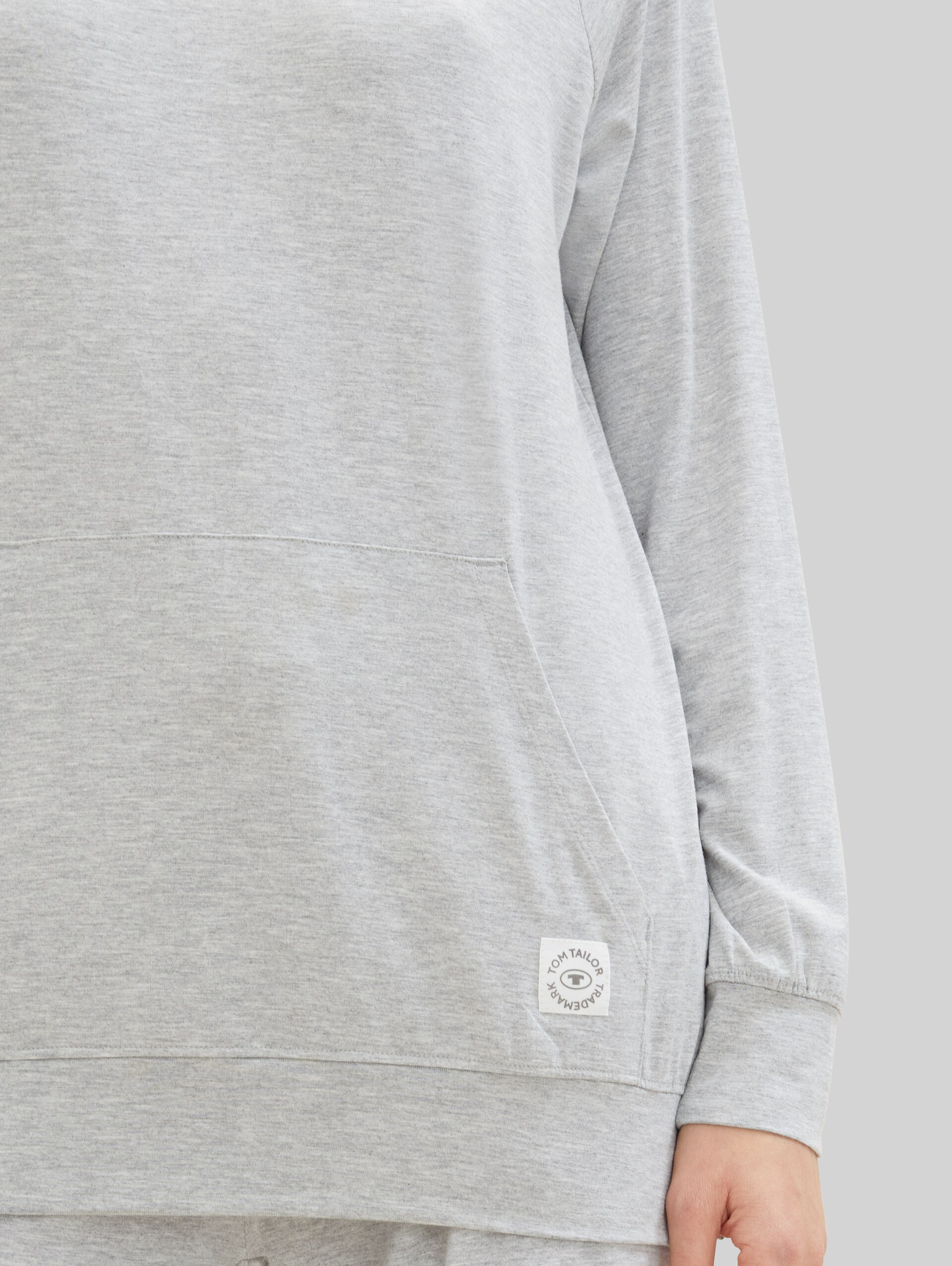 Loungewear Sweatshirt in melange look - grey-medium-melange - Detail model view