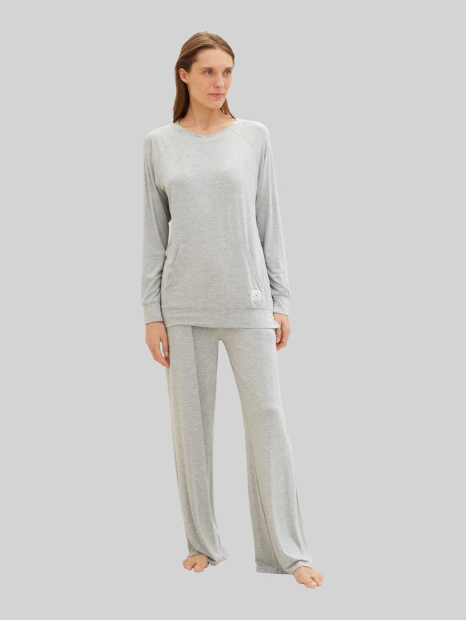 Pyjama-Hose in Melange Optik von Women, grey-medium-melange