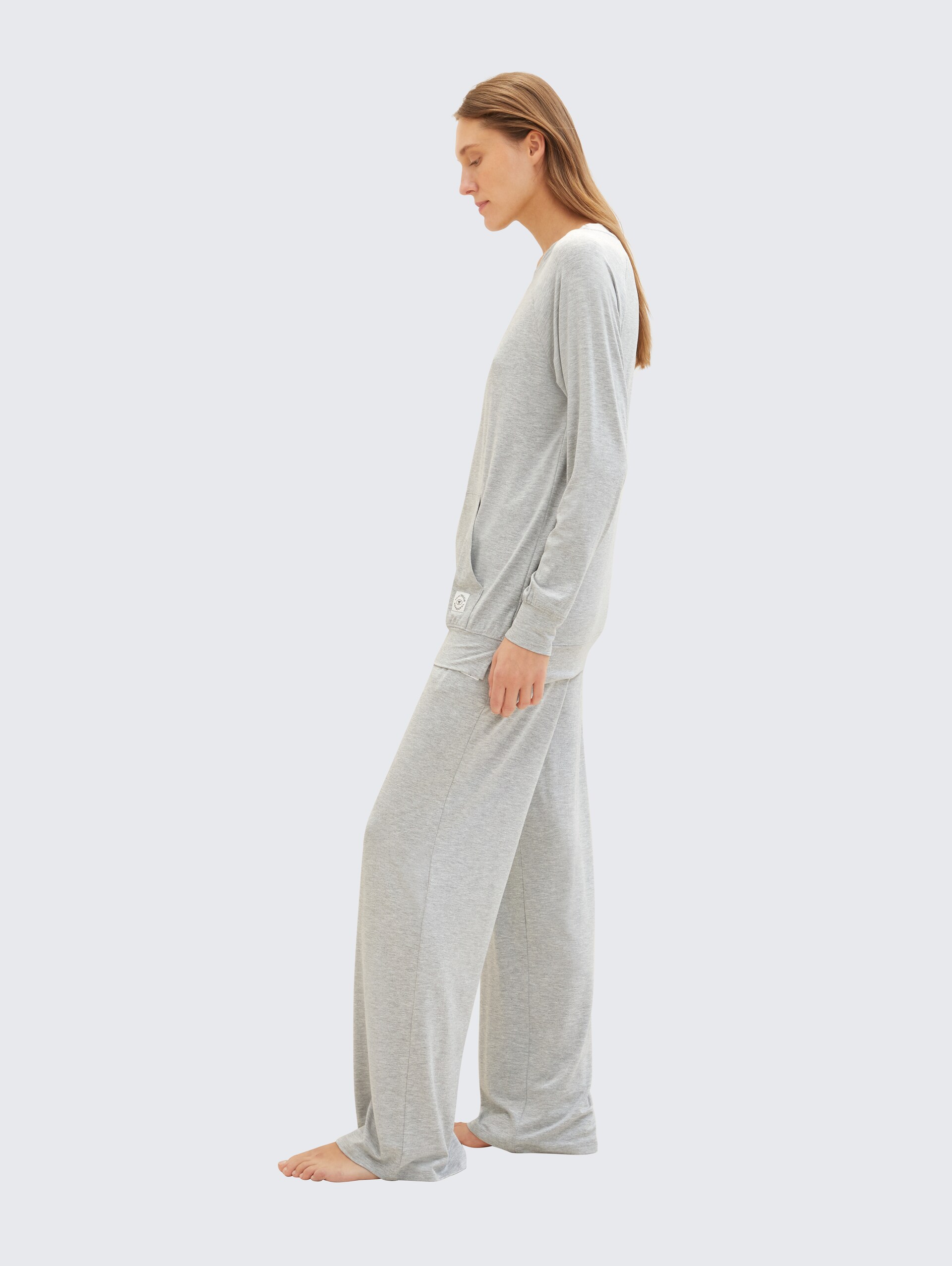 Pyjama-Hose in Melange Optik - grey-medium-melange