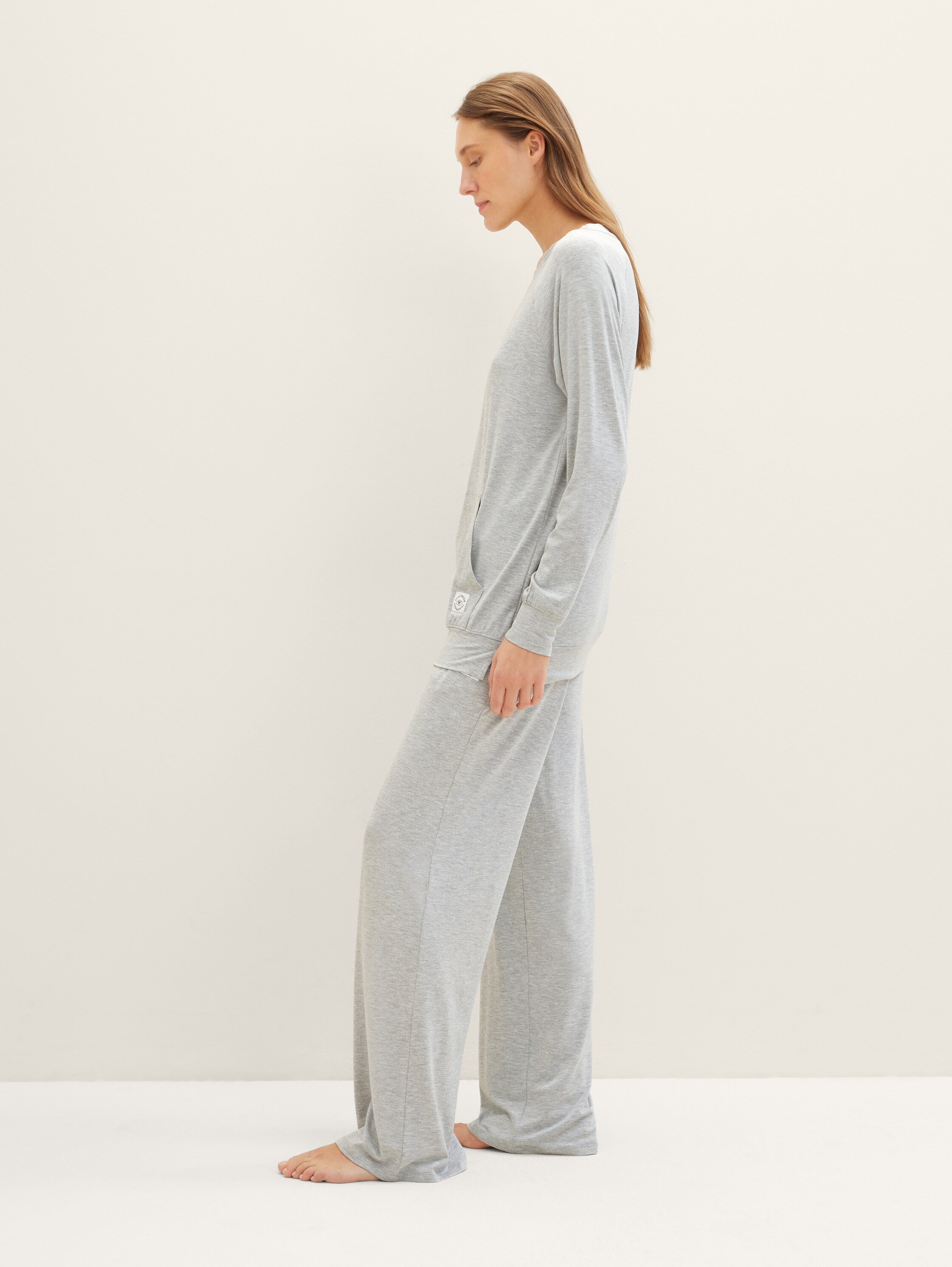 Pyjama-Hose in Melange Optik - 8