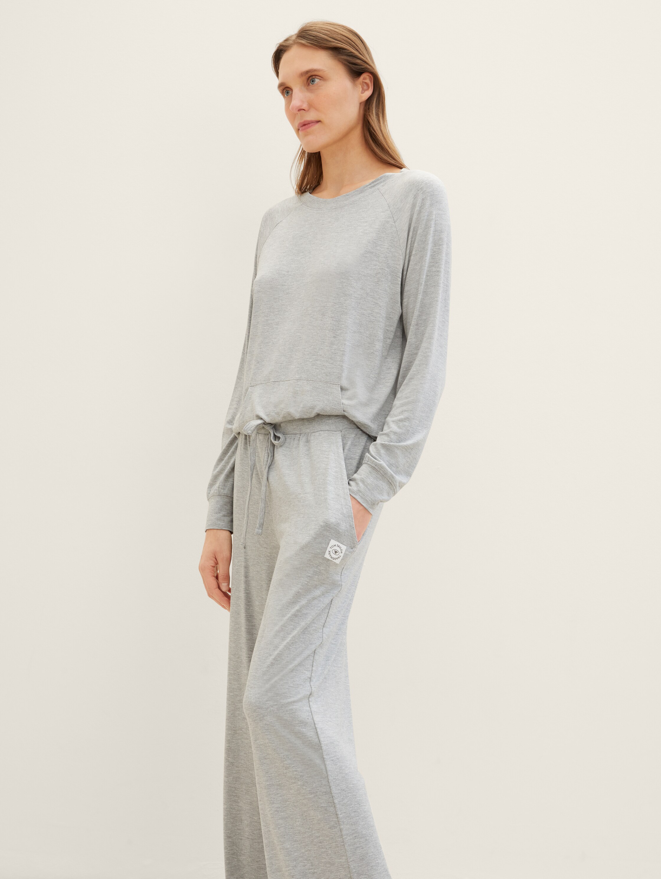Pyjama-Hose in Melange Optik - 1