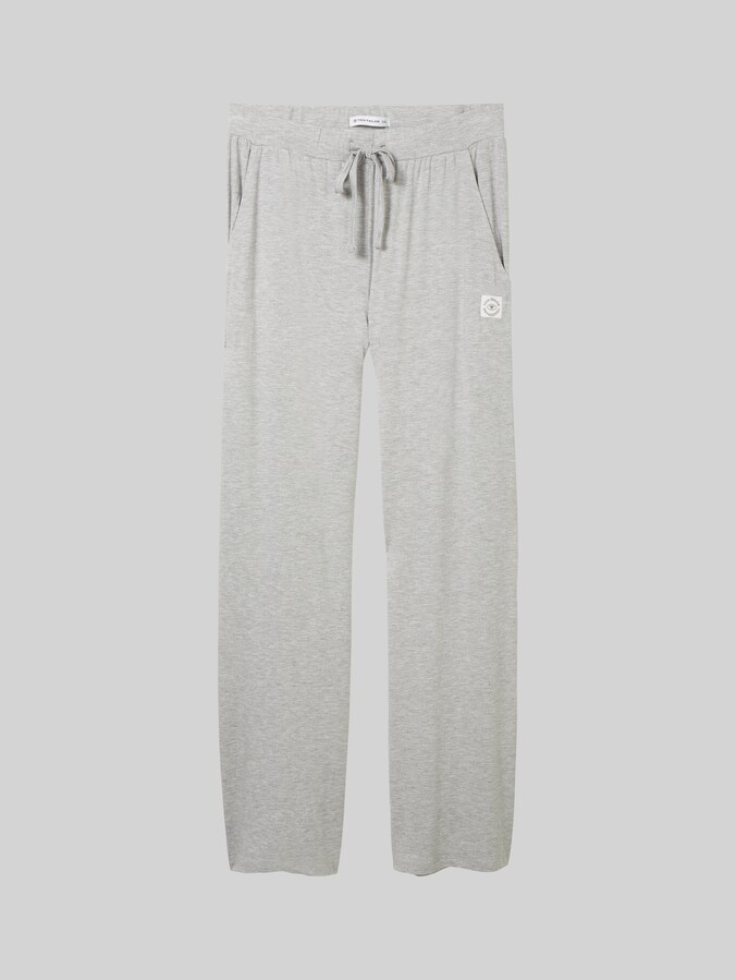 Pyjama trousers in a melange look by Women, grey-medium-melange