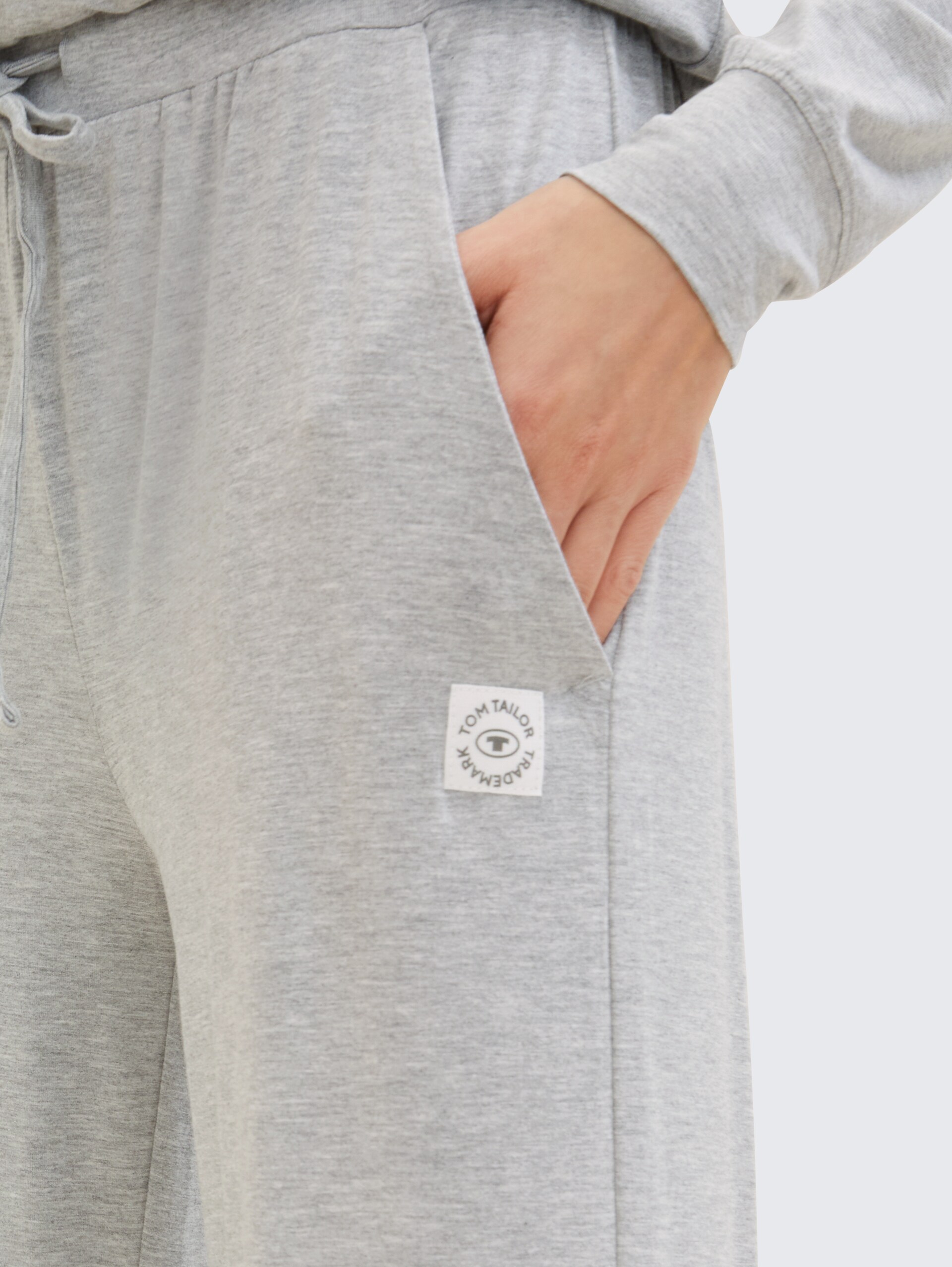 Pyjama-Hose in Melange Optik - grey-medium-melange - Detail-Model-Ansicht