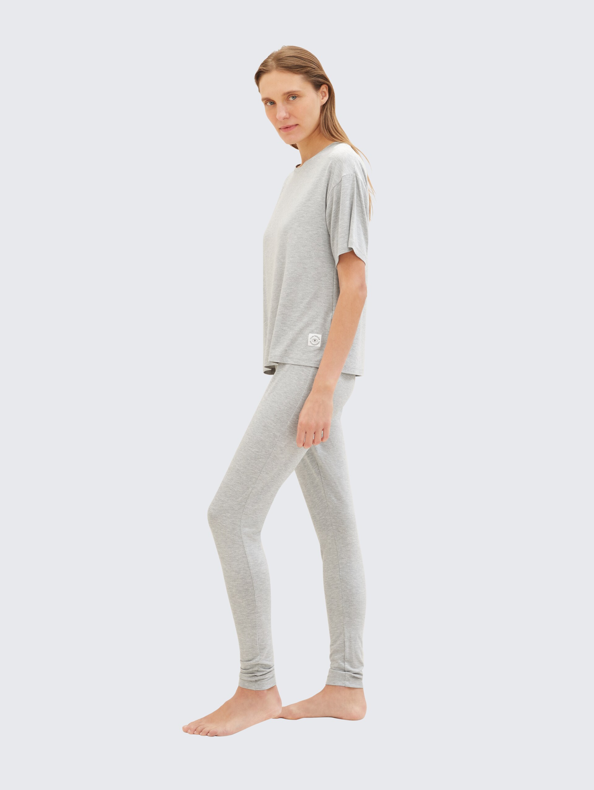 Loungewear Leggings mit Logo-Print - grey-medium-melange