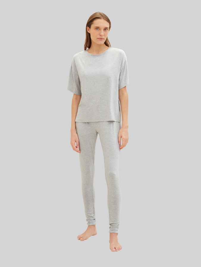 Loungewear Leggings mit Logo-Print von Women, grey-medium-melange