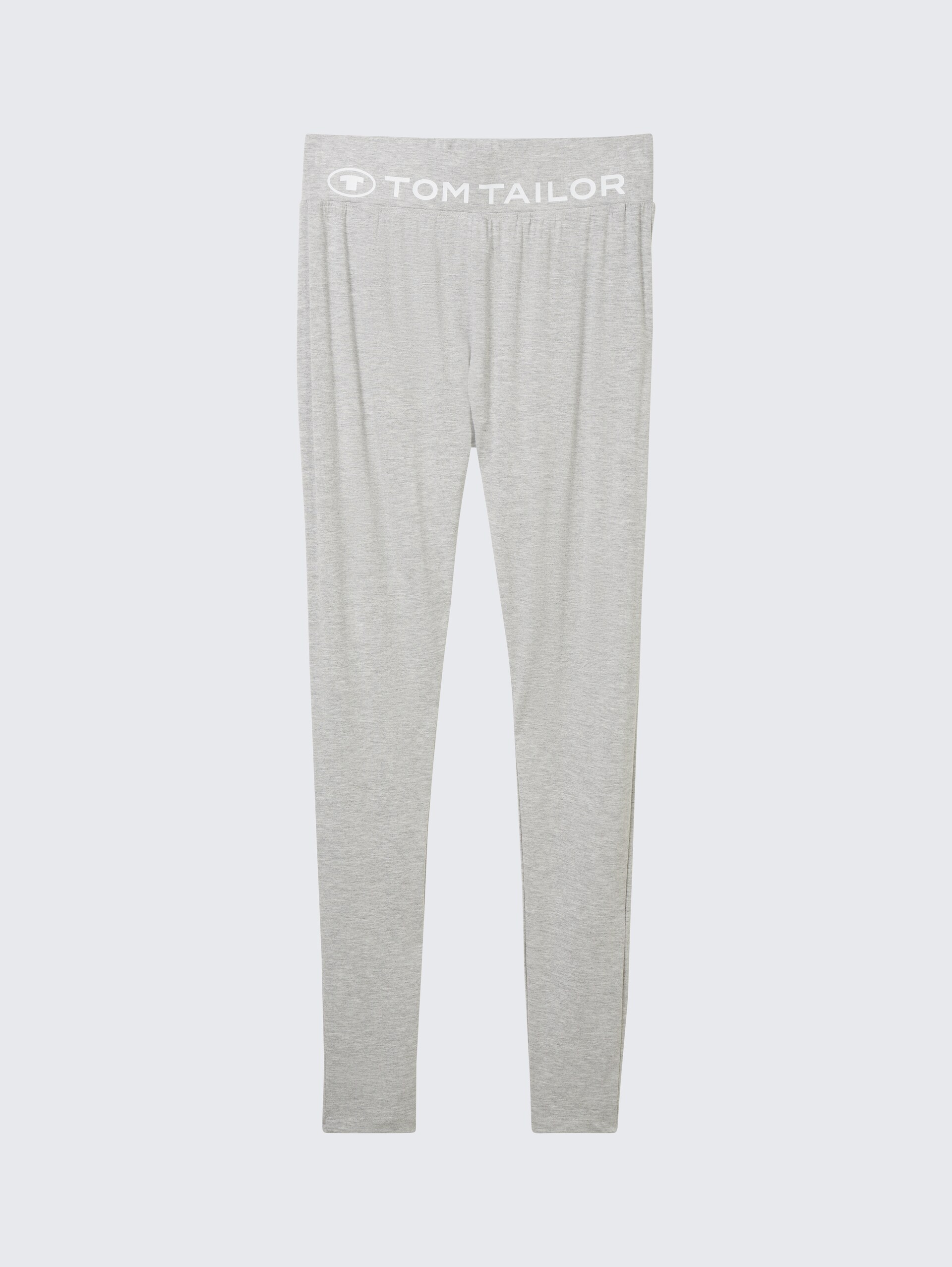 Loungewear Leggings mit Logo-Print - grey-medium-melange - Vorder-Produkt-Ansicht