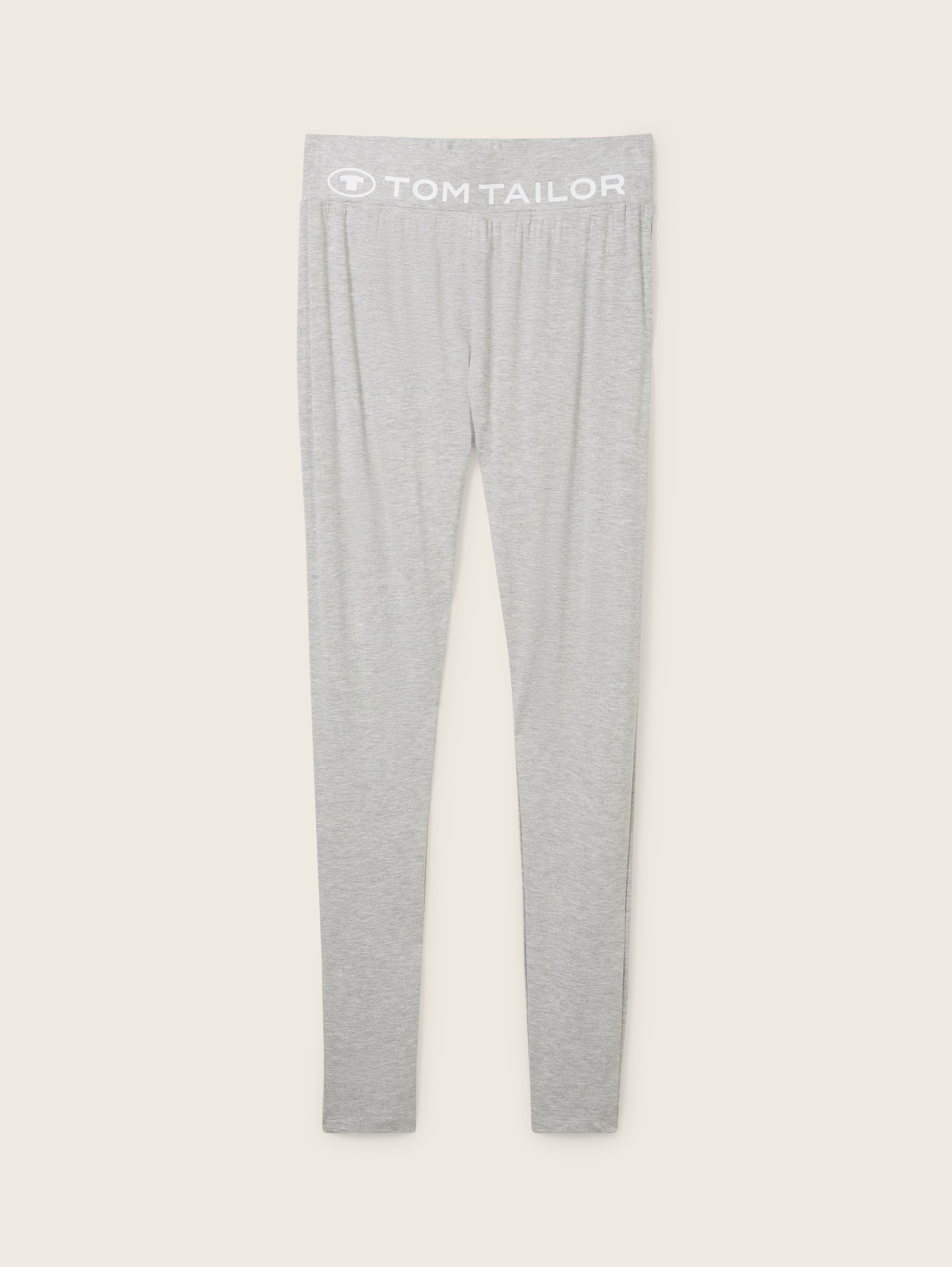 Leggings mit Logo-Print - grau - 