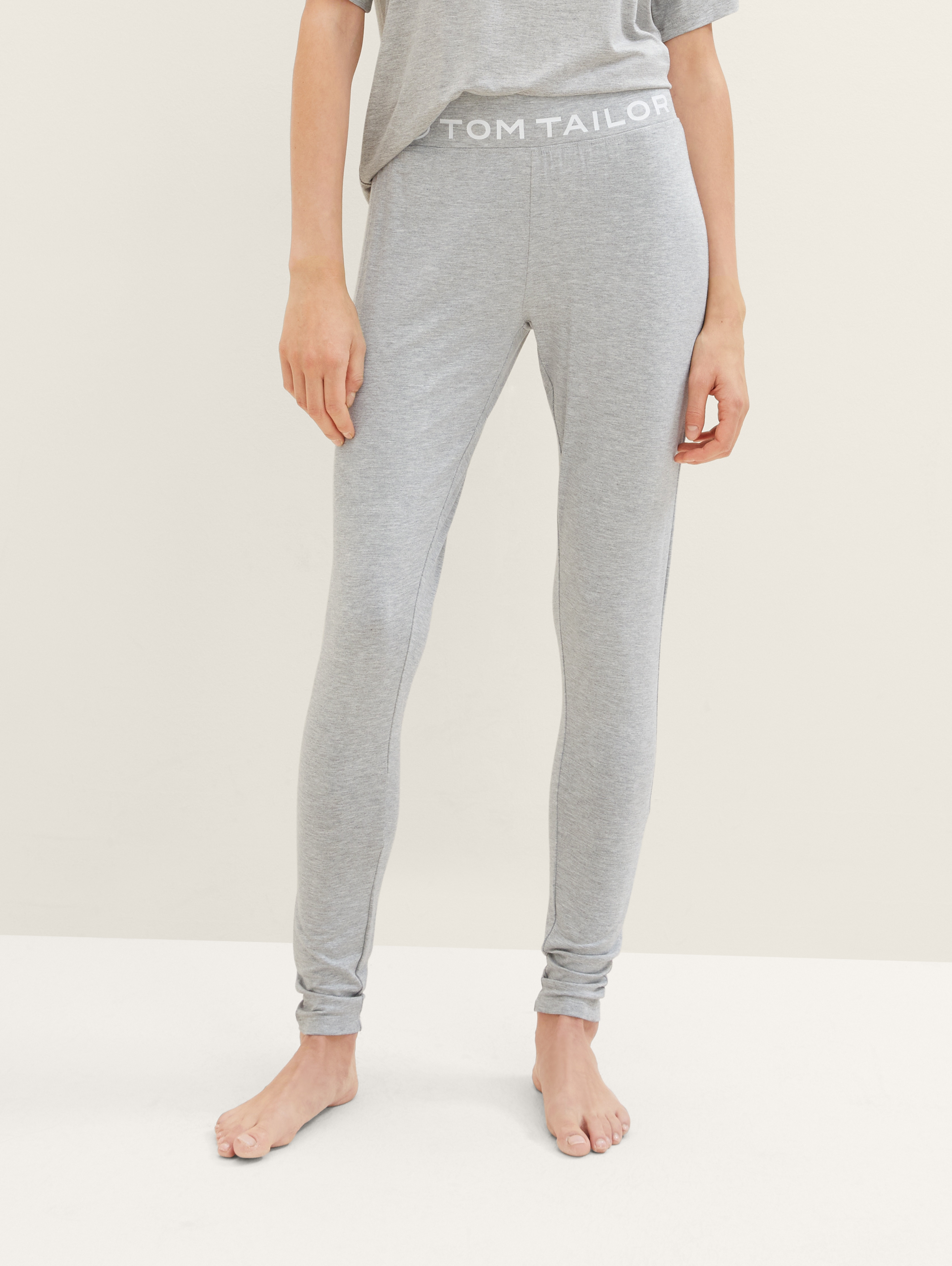 Loungewear Leggings mit Logo-Print von Women, grey-medium-melange