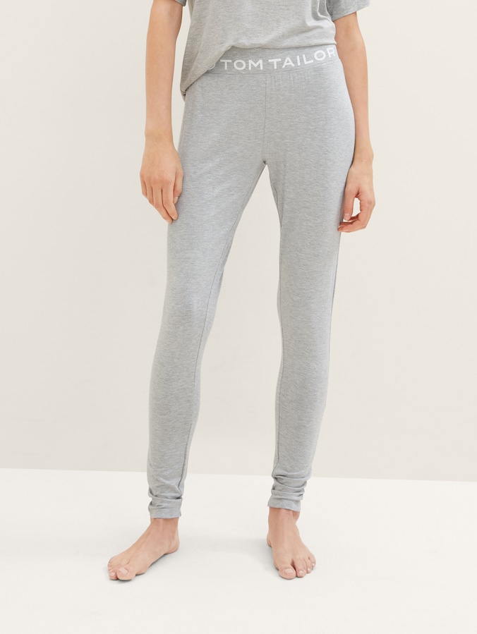 Loungewear Leggings mit Logo-Print von Women, grey-medium-melange