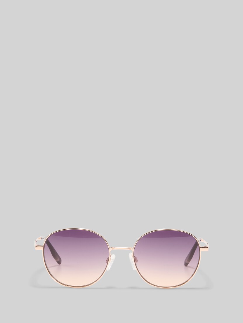 Lunettes de soleil rondes avec verres dégradés UV400 par Women, gold