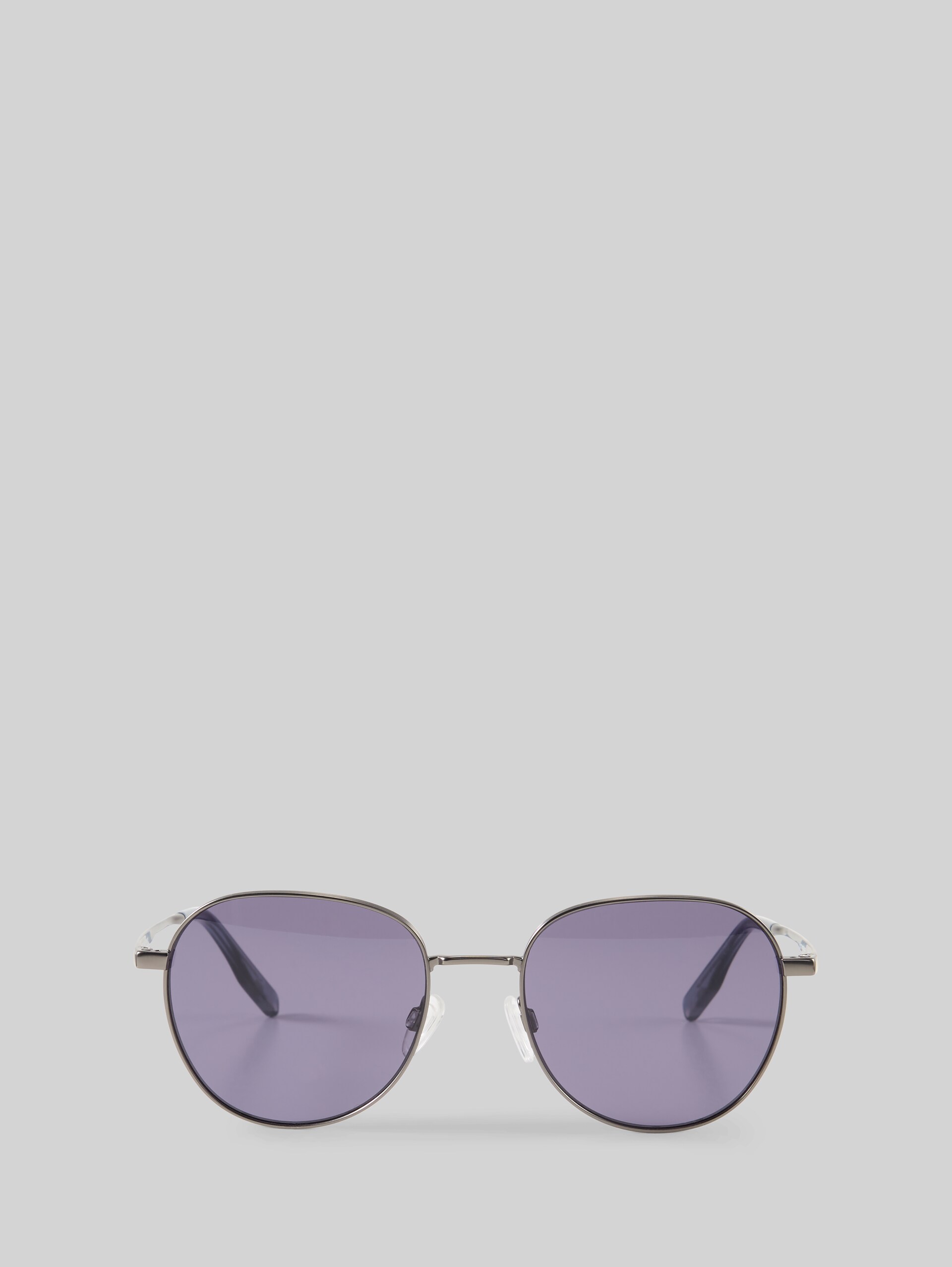 Runde Sonnenbrille - grey / gun - Vorder-Produkt-Ansicht