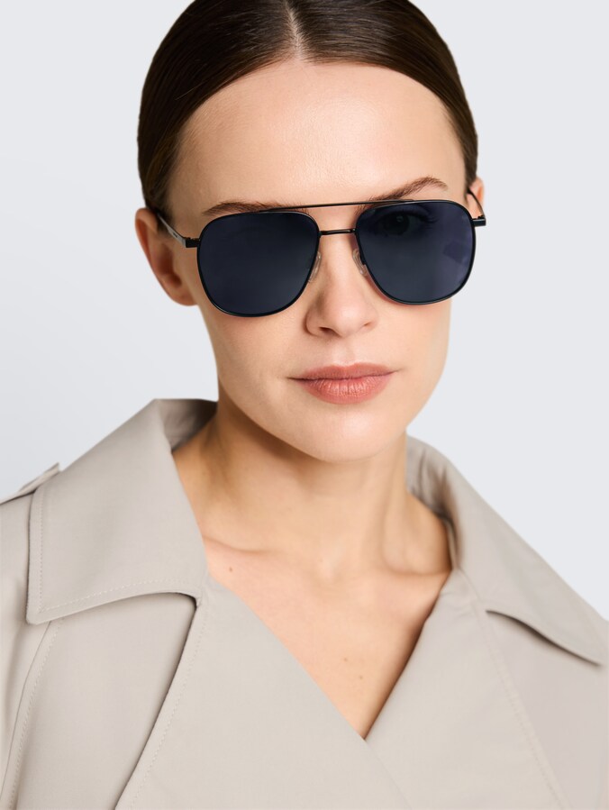 Rechteckige Sonnenbrille von Unisex, grey / gun