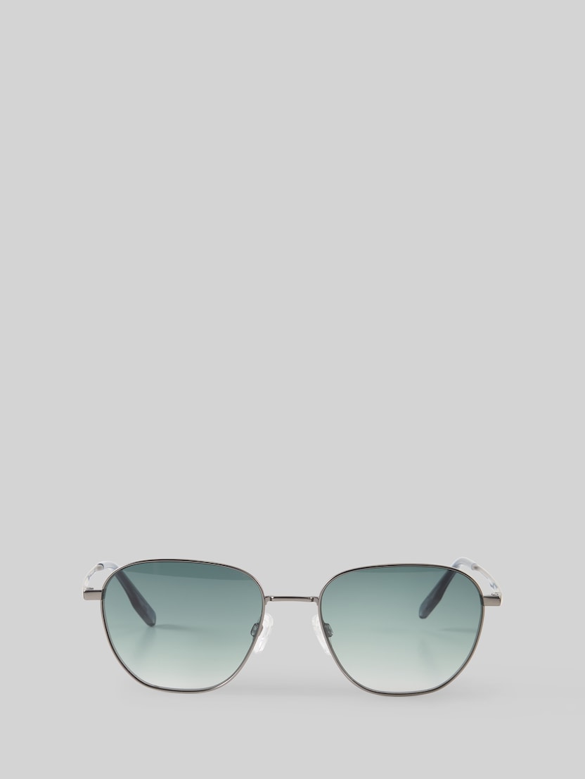 Lunettes de soleil carrées à verres dégradés UV400 par Unisex, grey / gun